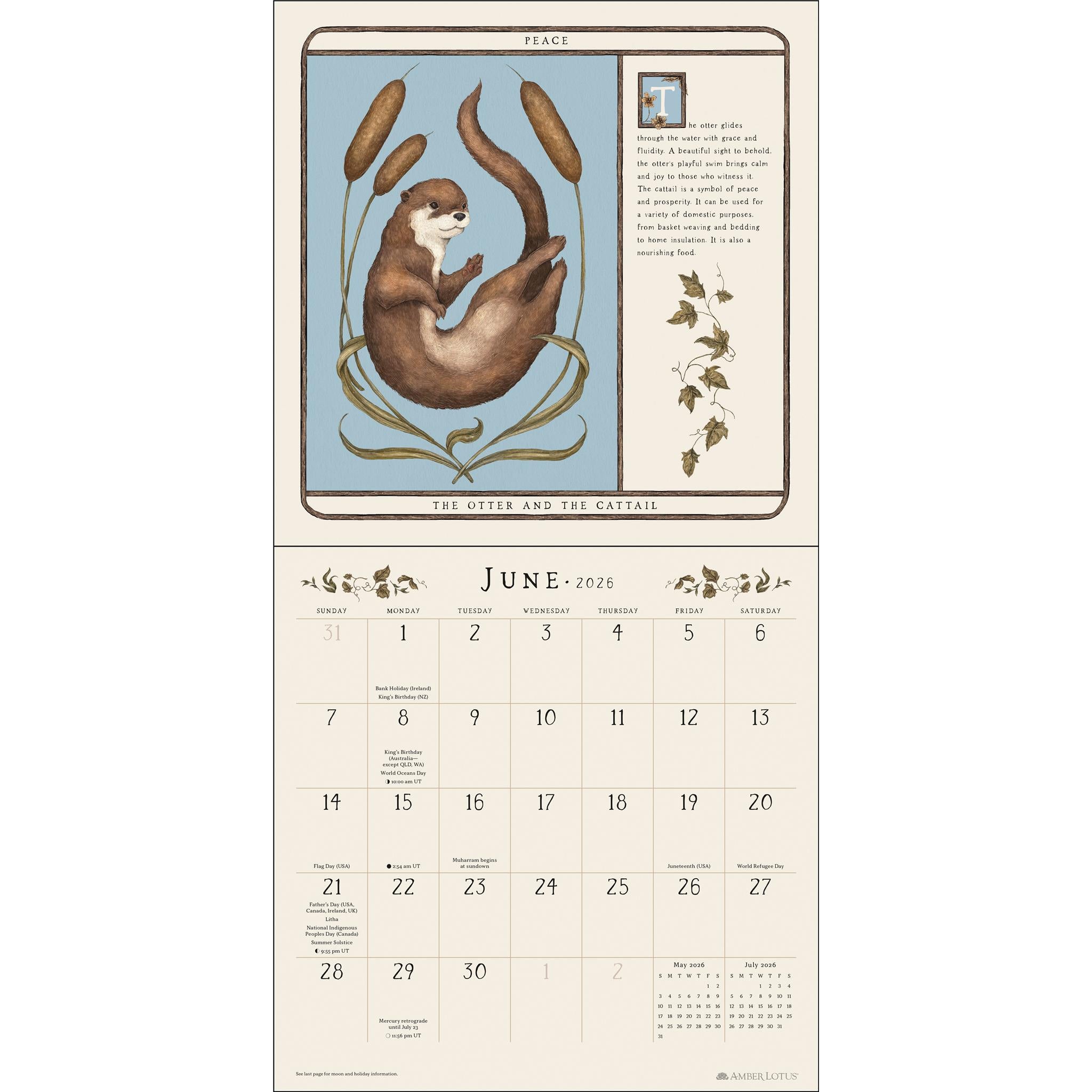 Calendrier mural des gardes forestiers 2026