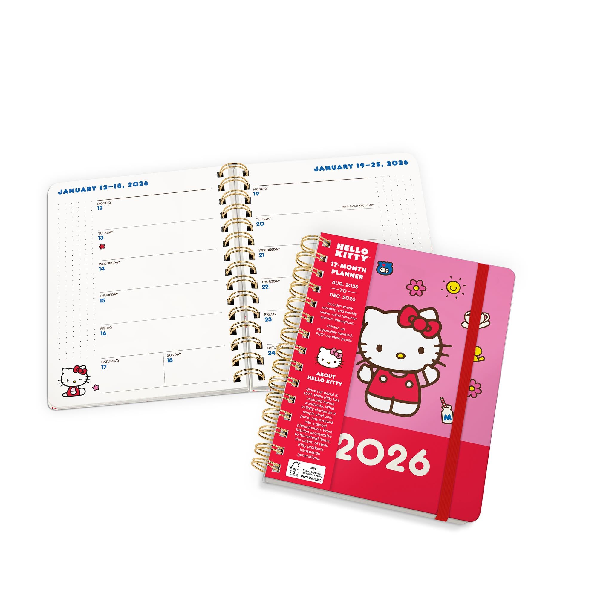 Agenda Hello Kitty rose ludique de luxe 2025-2026