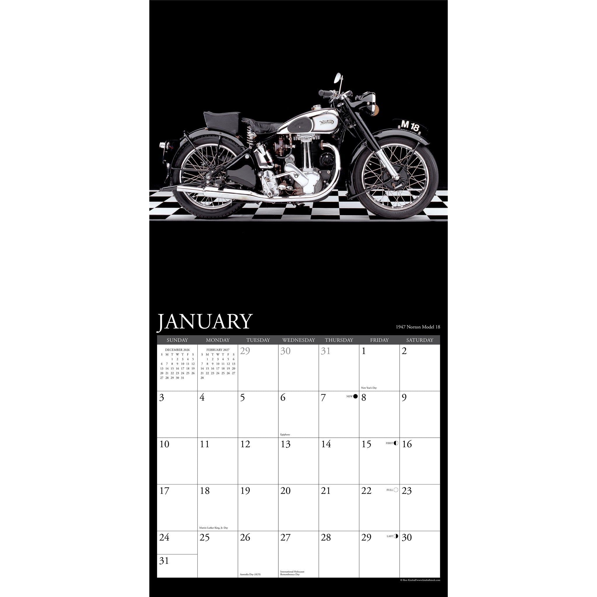 Classic Motorcycles 2027 Wall Calendar