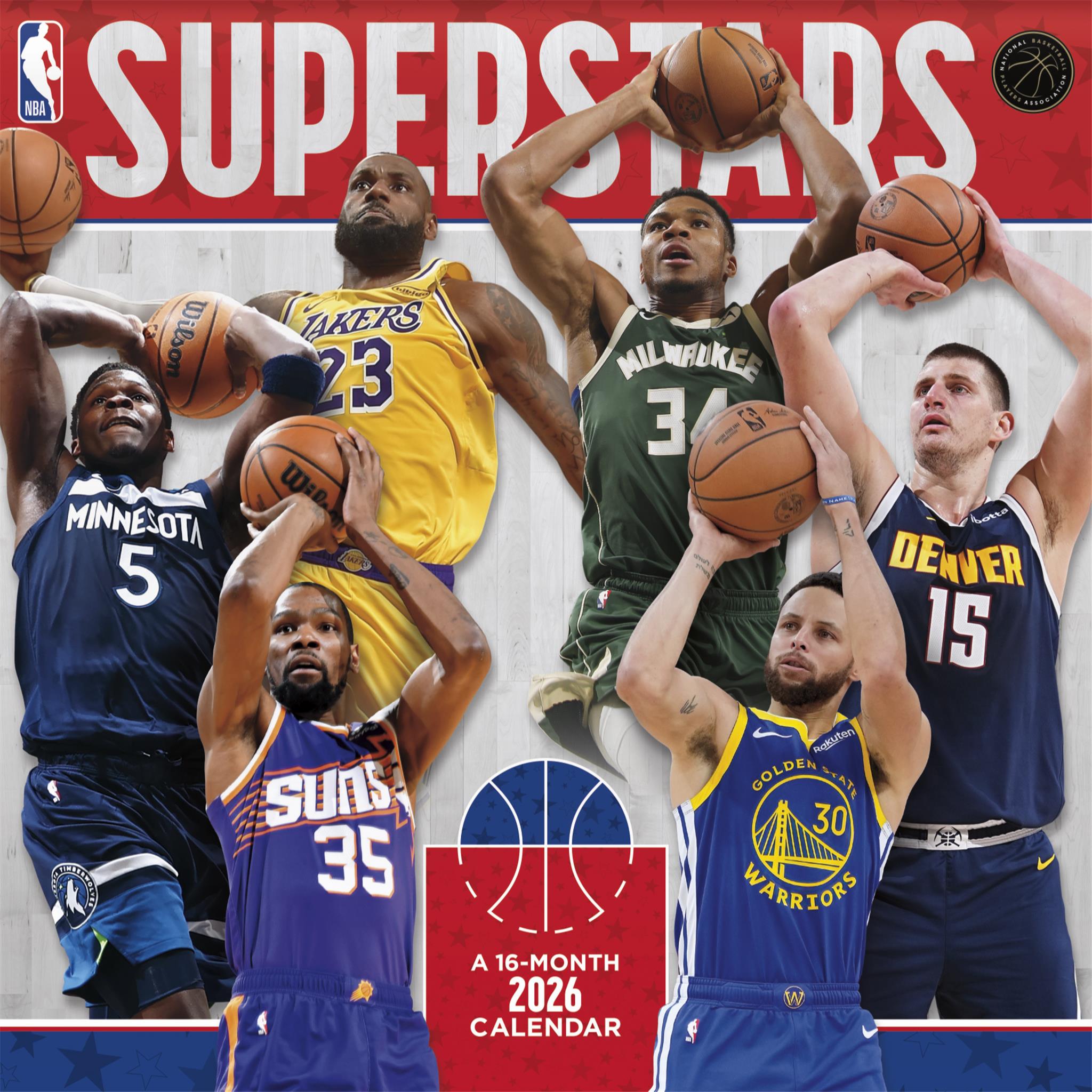Calendrier mural des superstars de la NBA 2026