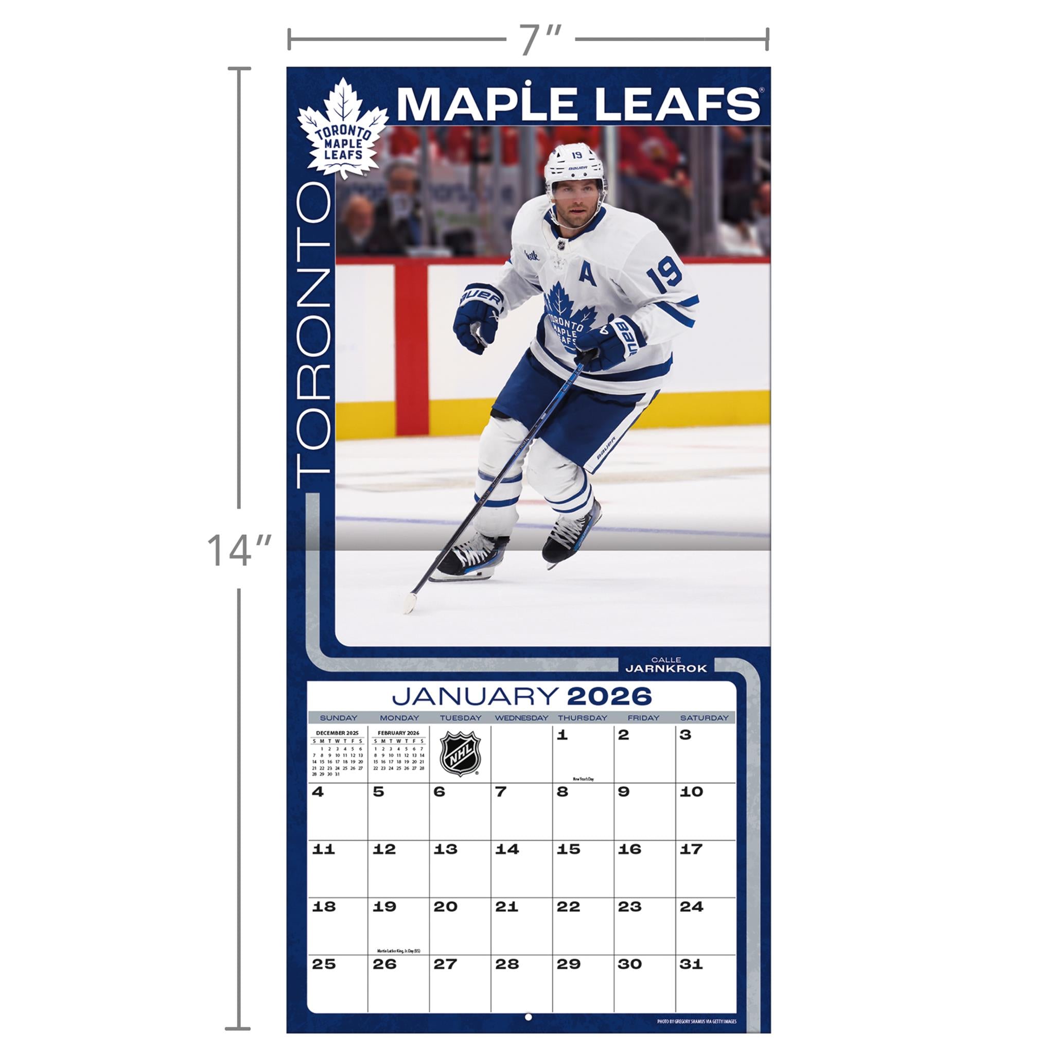 Mini-calendrier 2026 des Maple Leafs de Toronto (NHL)