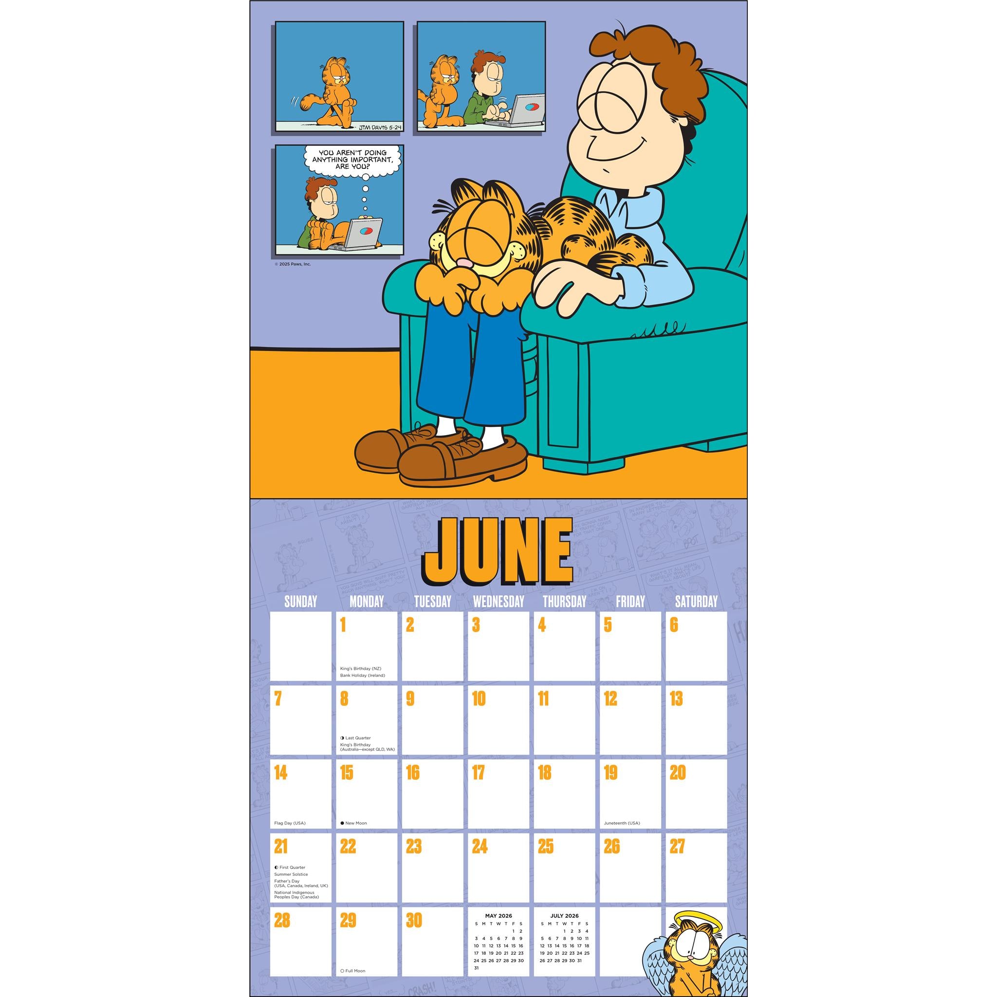 Calendrier mural Garfield 2026