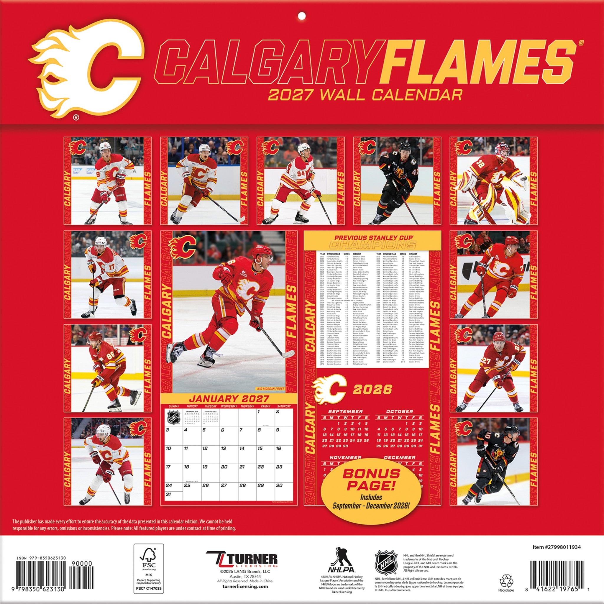 NHL Calgary Flames 2027 Wall Calendar - Online Only