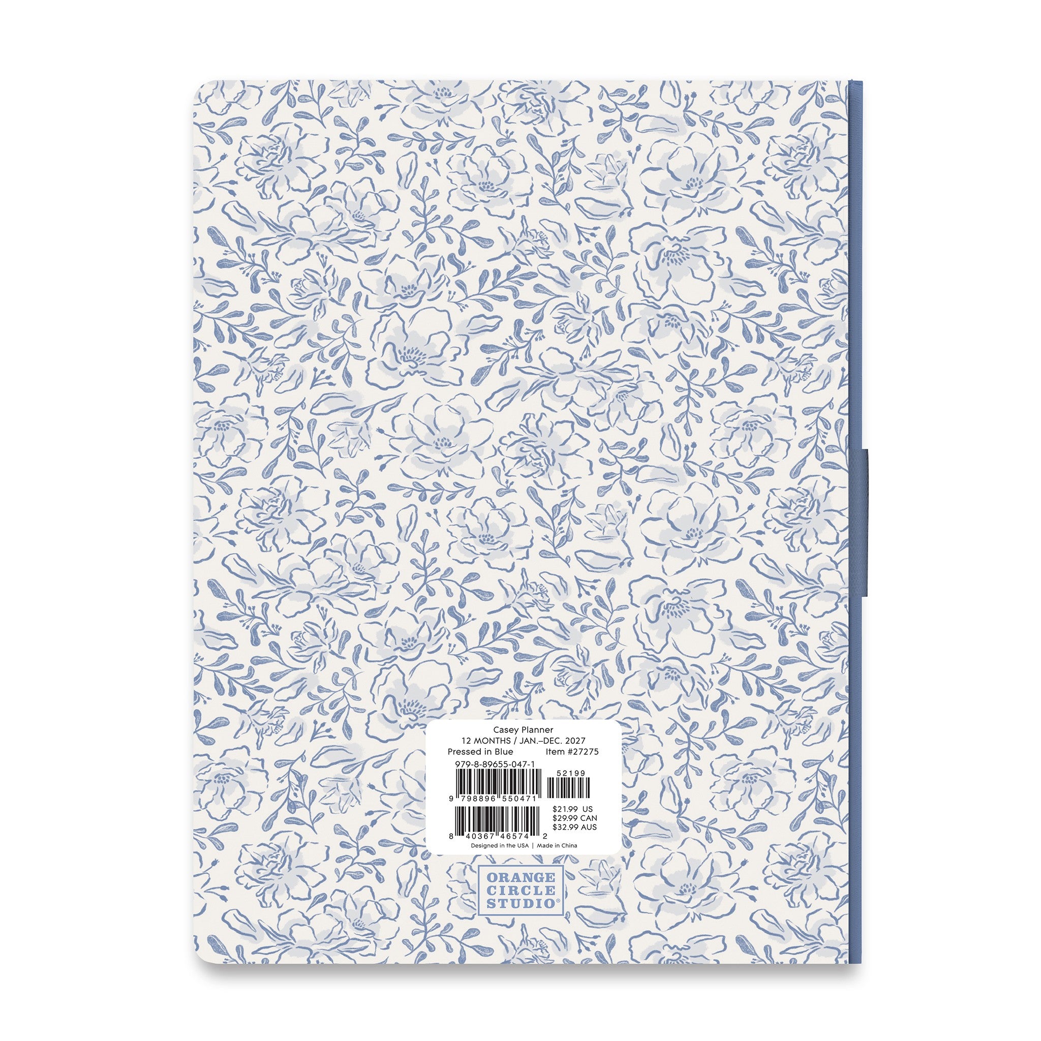 Pressed in Blue Casey 2027 Engagement Calendar
