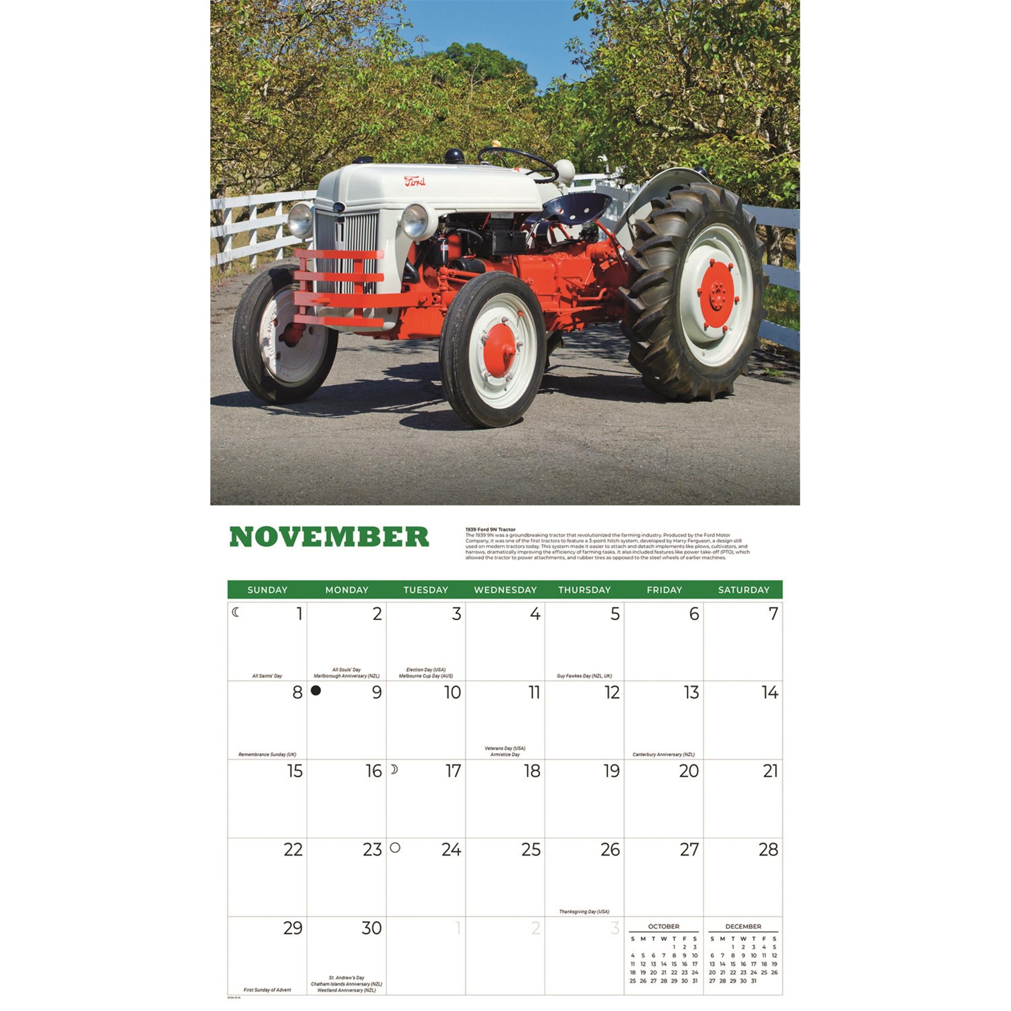Tractors 2026 Wall Calendar
