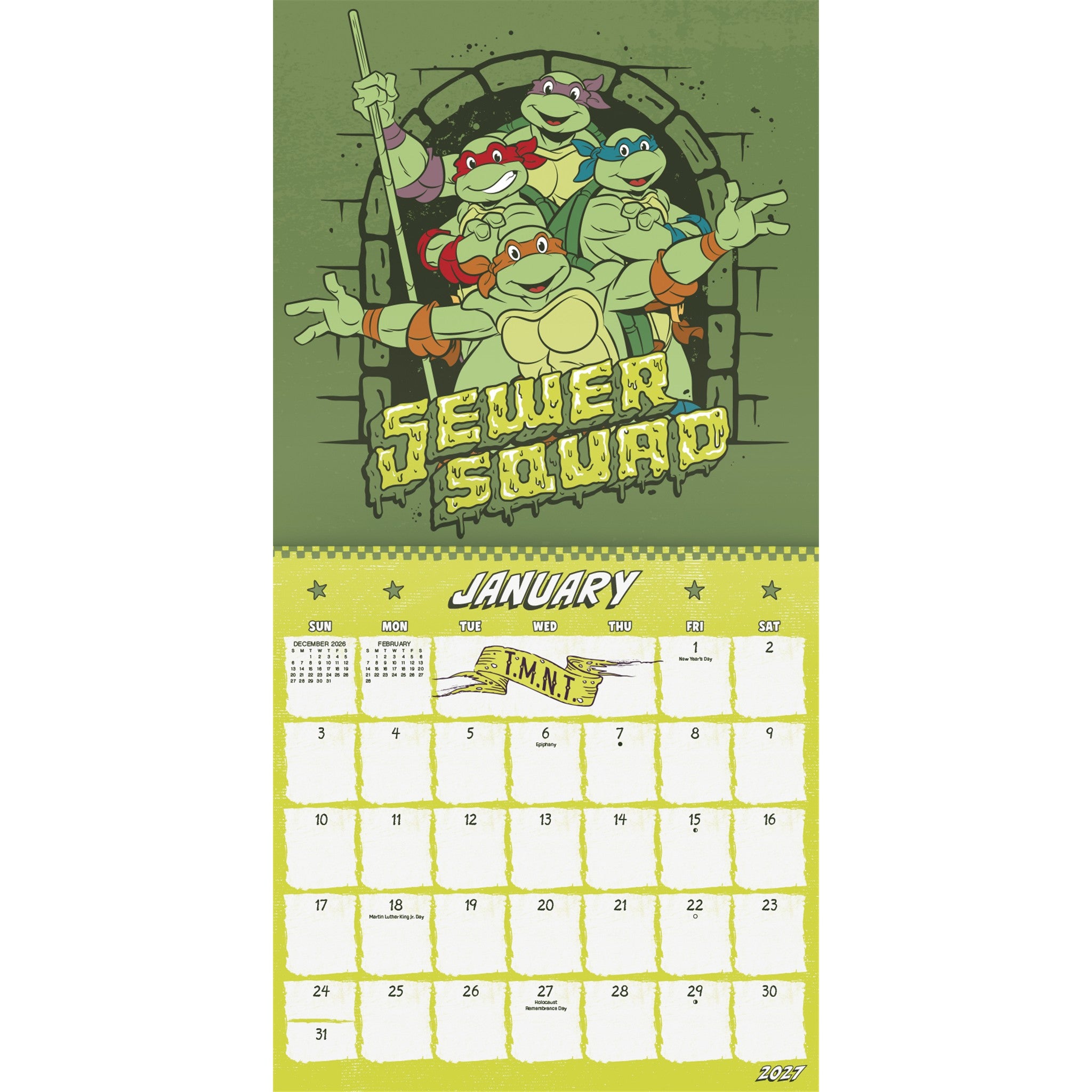 Calendrier mural Tortues Ninja 2027