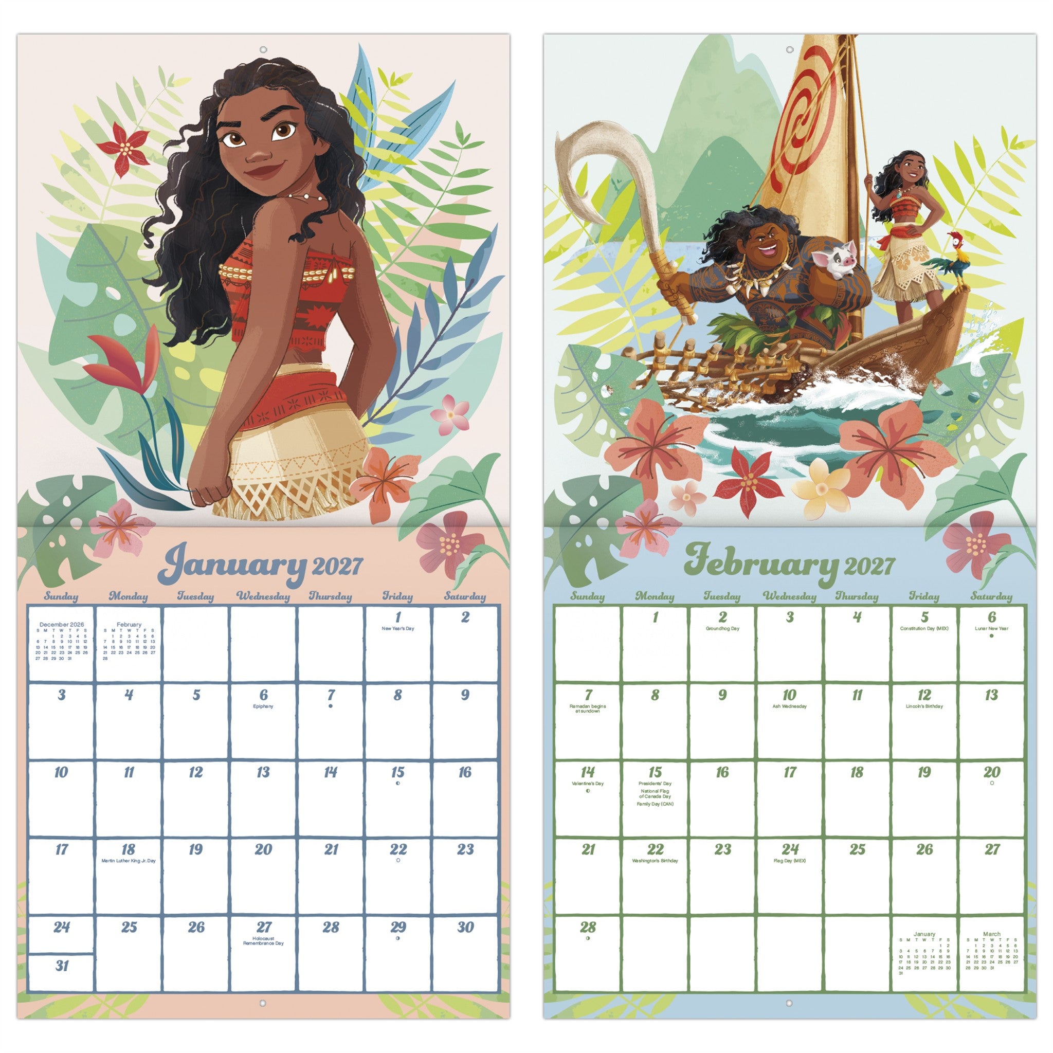 Moana 2027 Wall Calendar