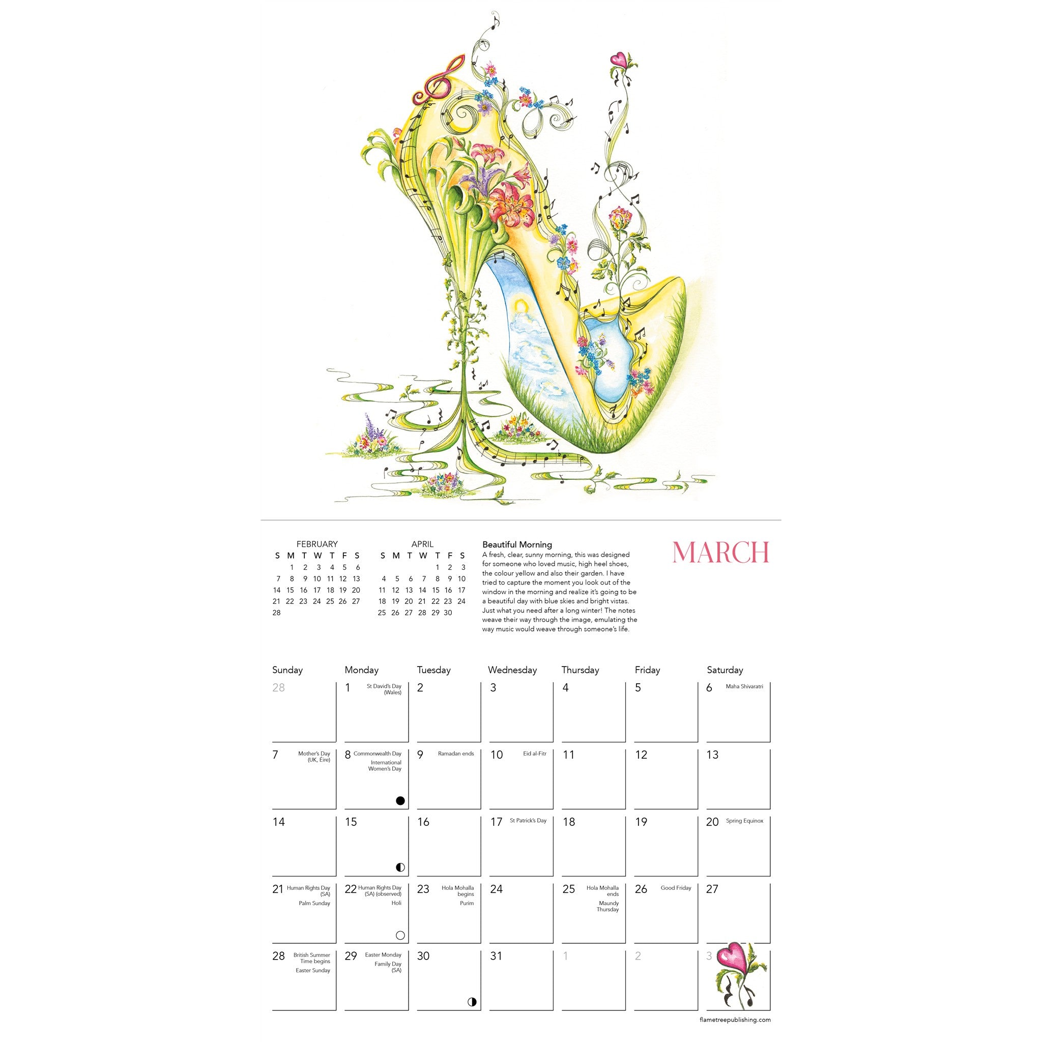 The Art of the Shoe by Sally King Design 2027 Mini Calendar - Online Only