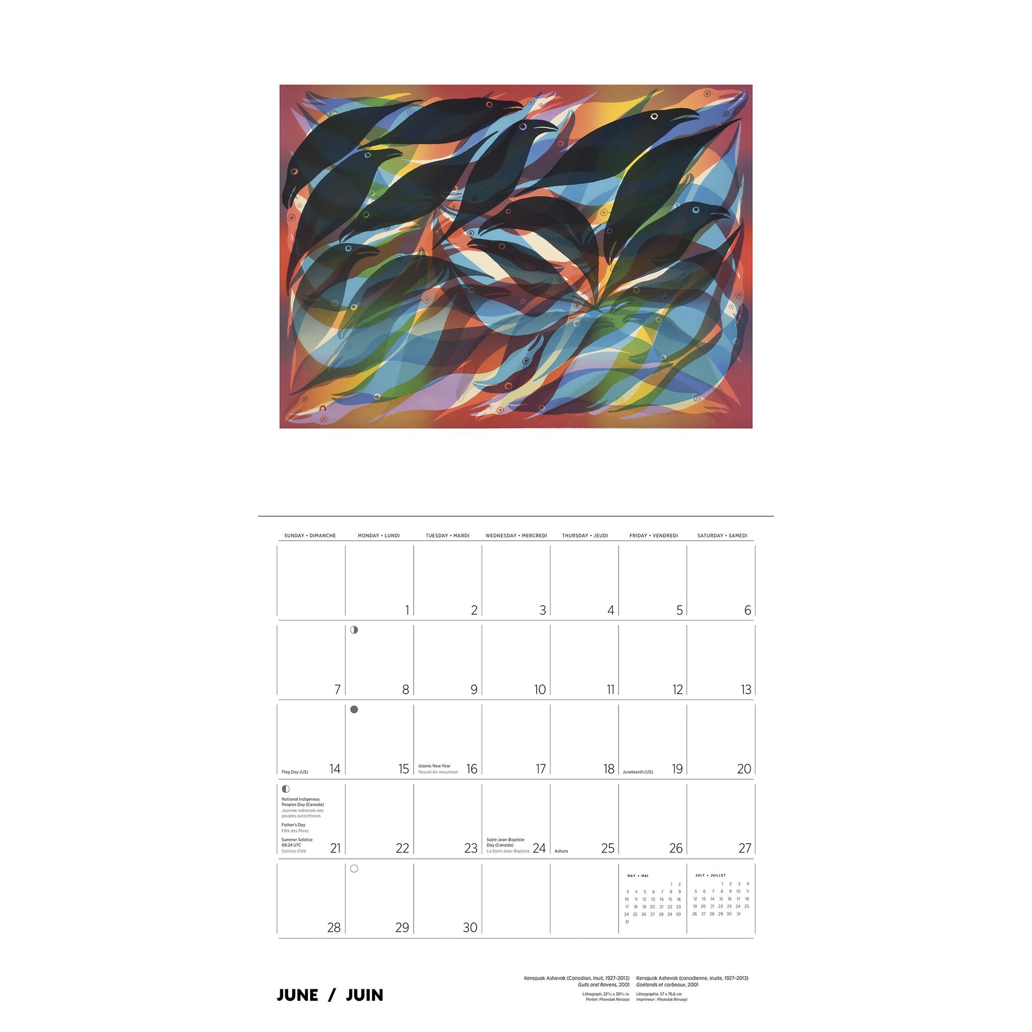 Calendrier mural Kenojuak Ashevak 2026