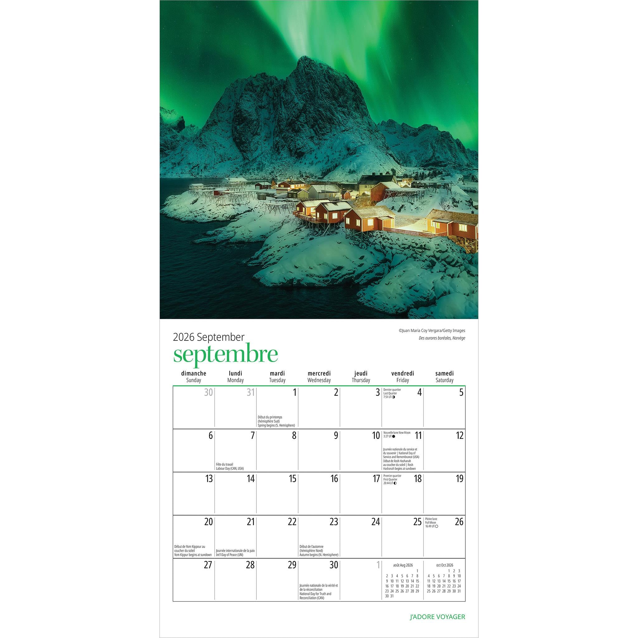 J'Adore Voyager 2026 Mini Calendar (French)
