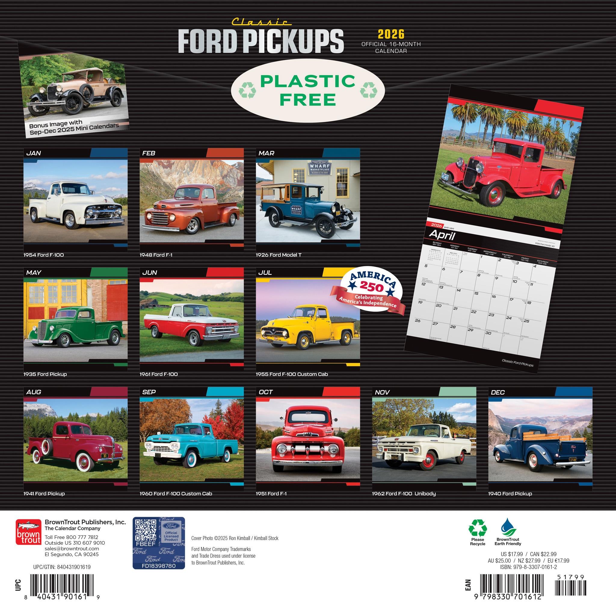 Calendrier mural Ford Pickups Classic 2026