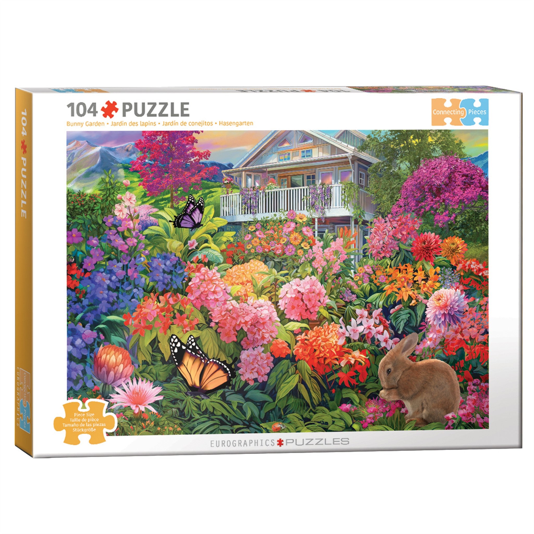Puzzle de 104 pièces Jardin des lapins