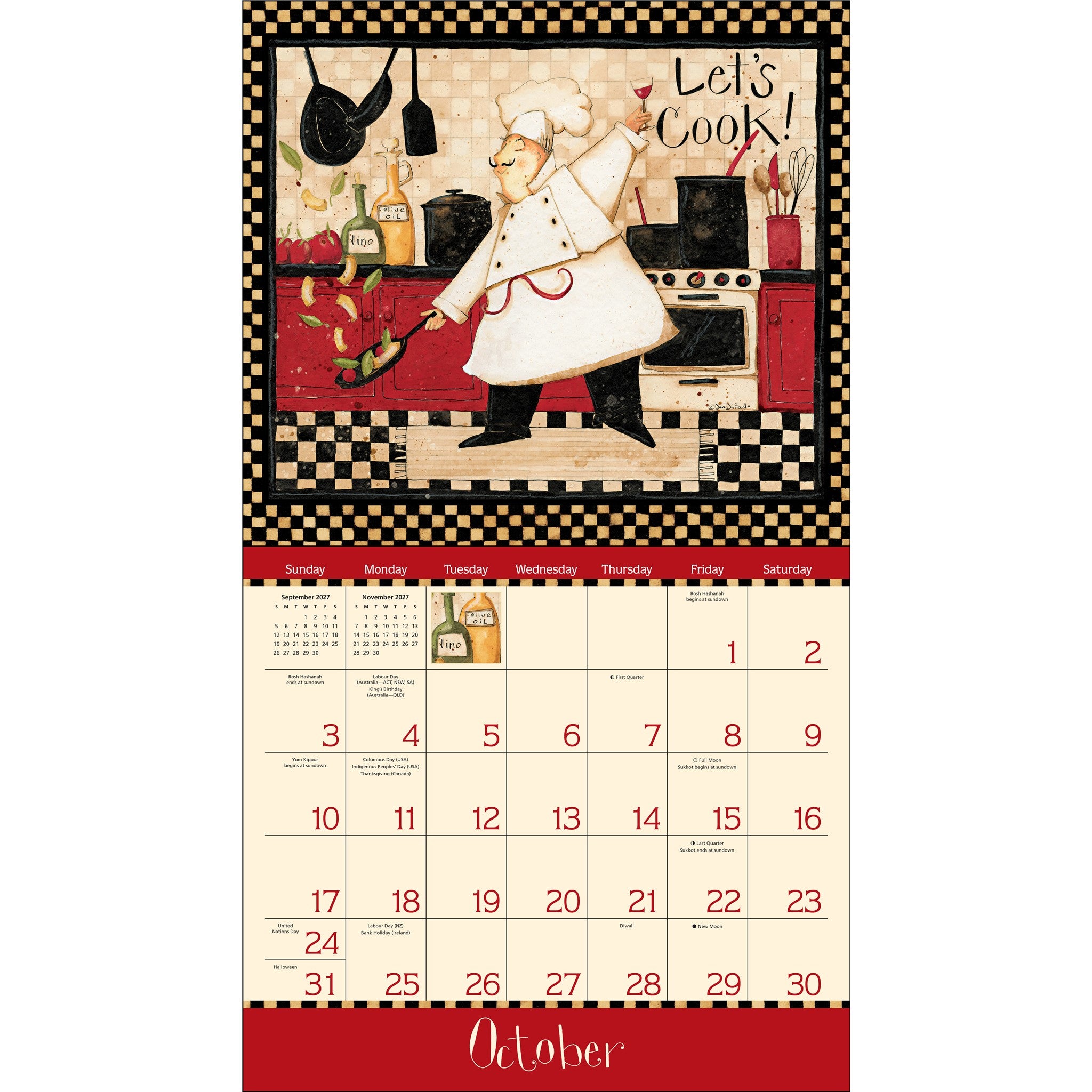 Calendrier mural 2027 La maison est dans la cuisine
