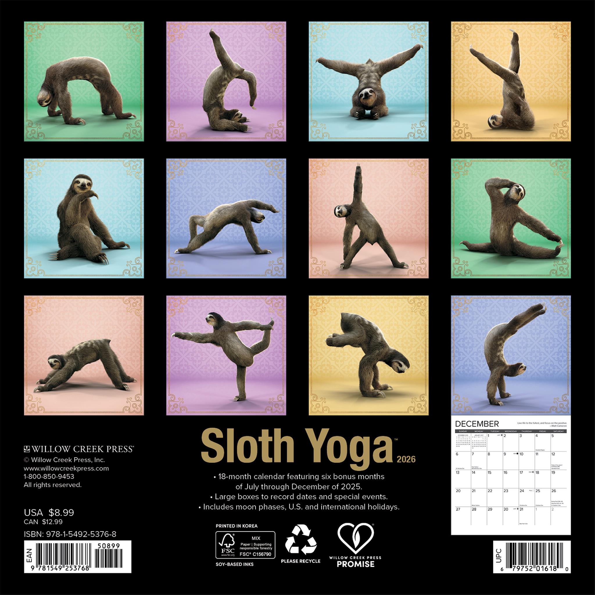 Mini-calendrier de yoga paresseux 2026