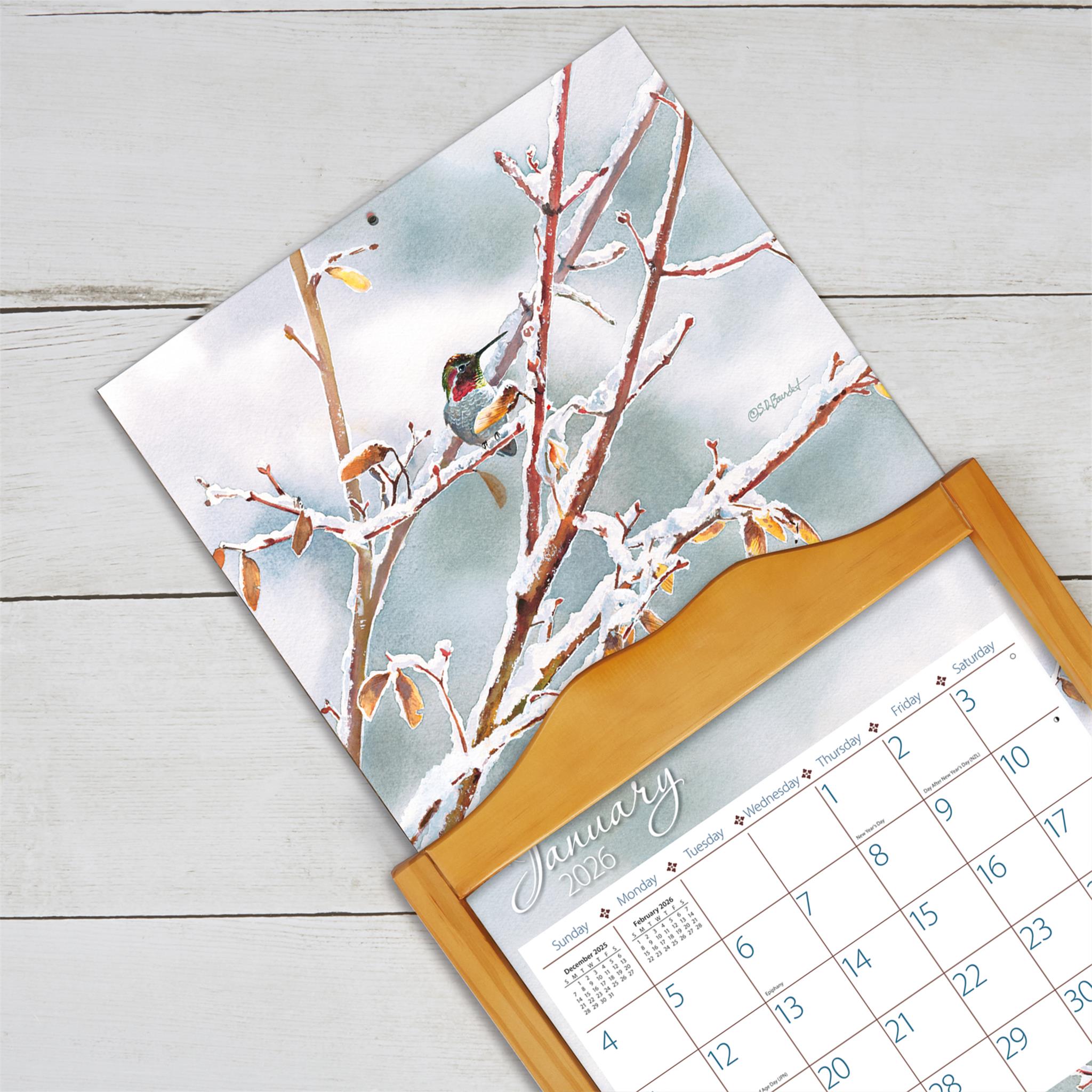 Calendrier mural de luxe Colibris 2026 - Disponible uniquement en ligne