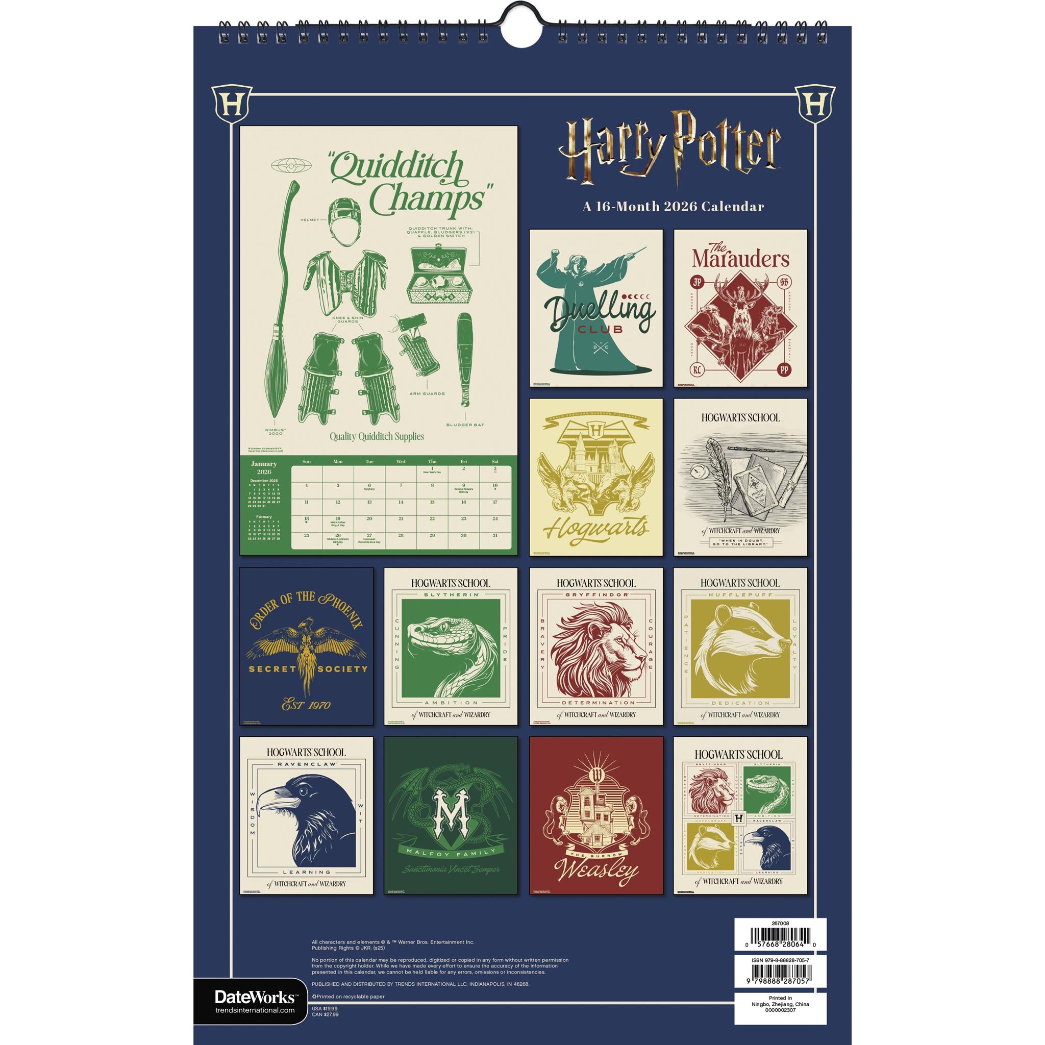Calendrier Harry Potter 2026 (affiche)