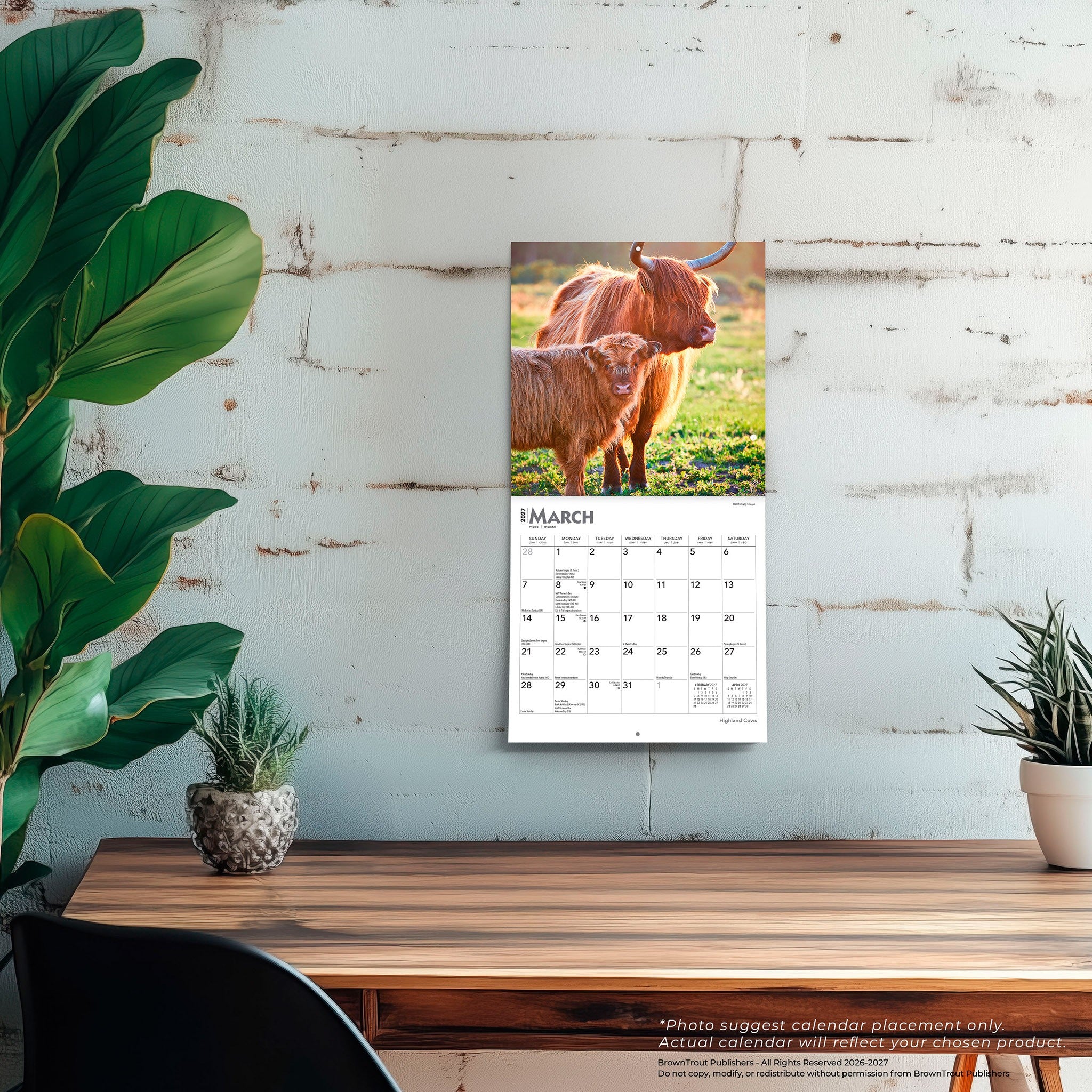 Highland Cows 2027 Mini Calendar