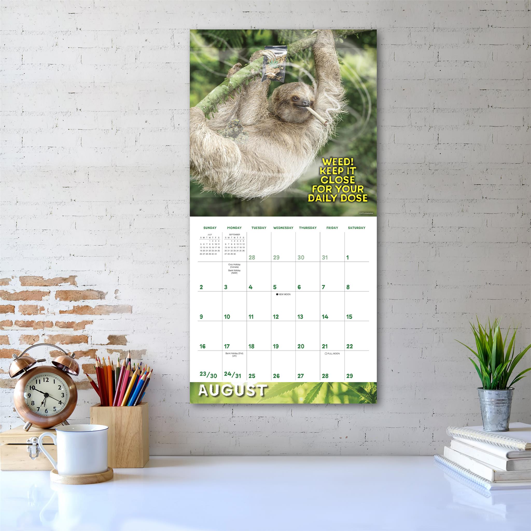 Calendrier mural Stoner Sloths 2026