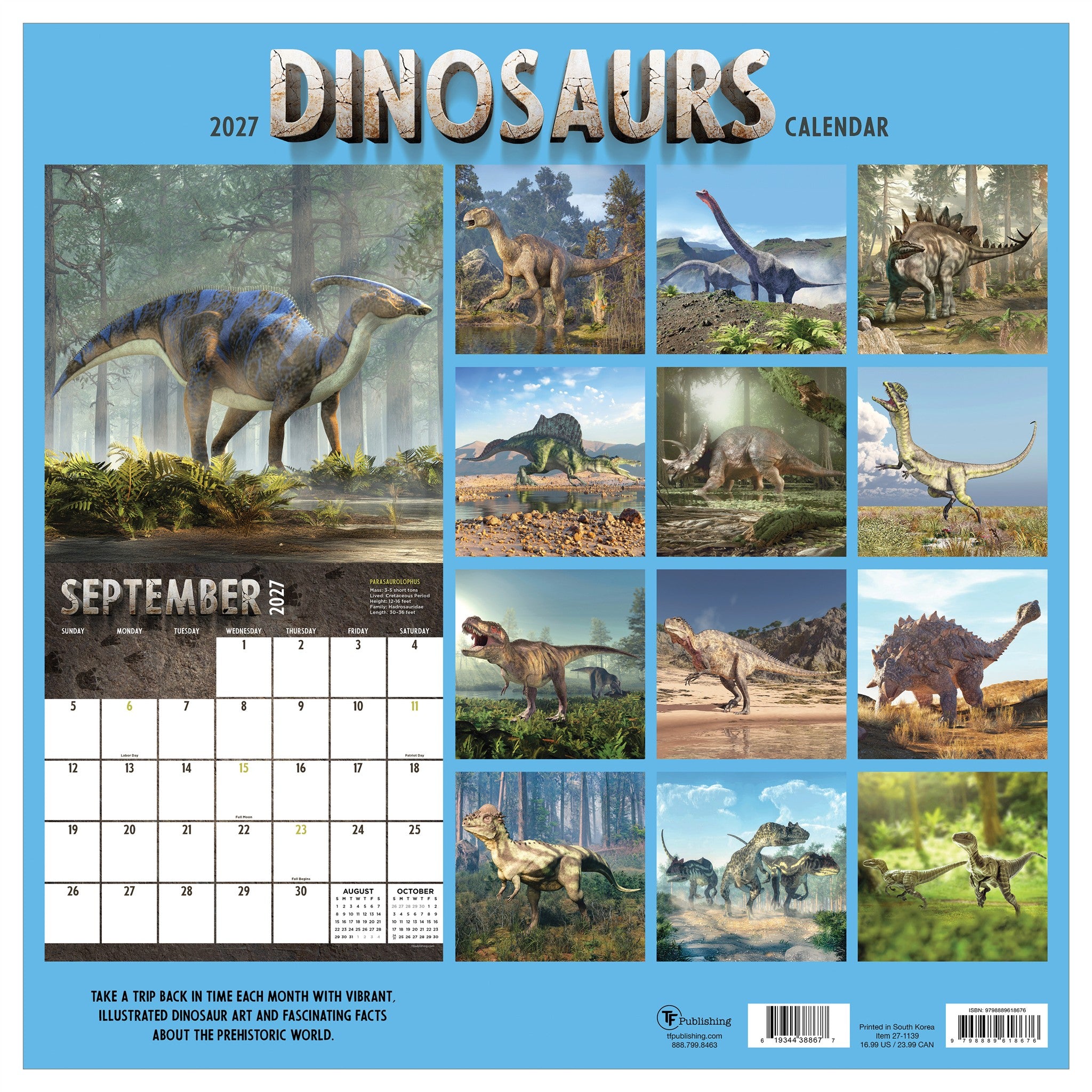 Dinosaurs 2027 Wall Calendar