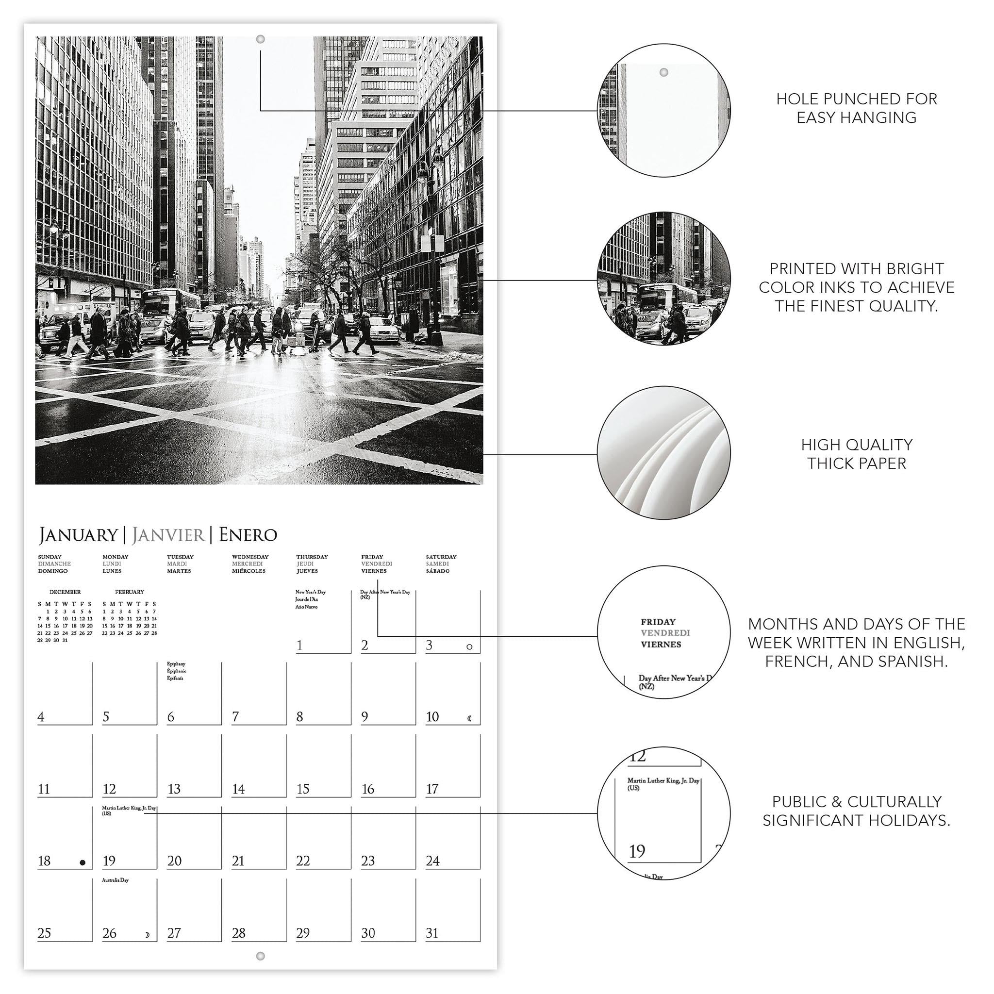 Mini-calendrier de New York 2026