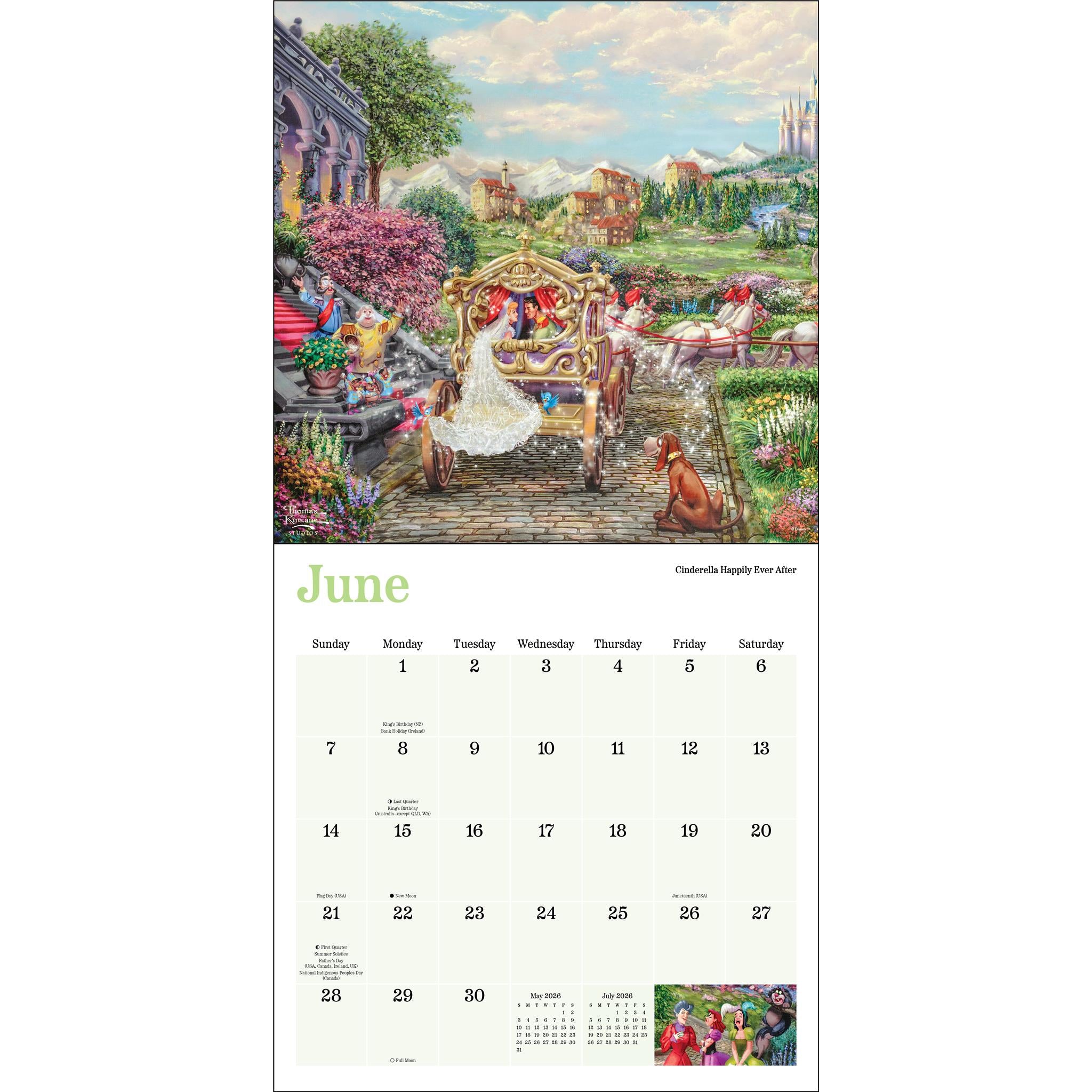 Calendrier mural Kinkade Disney Dreams Collection 2026