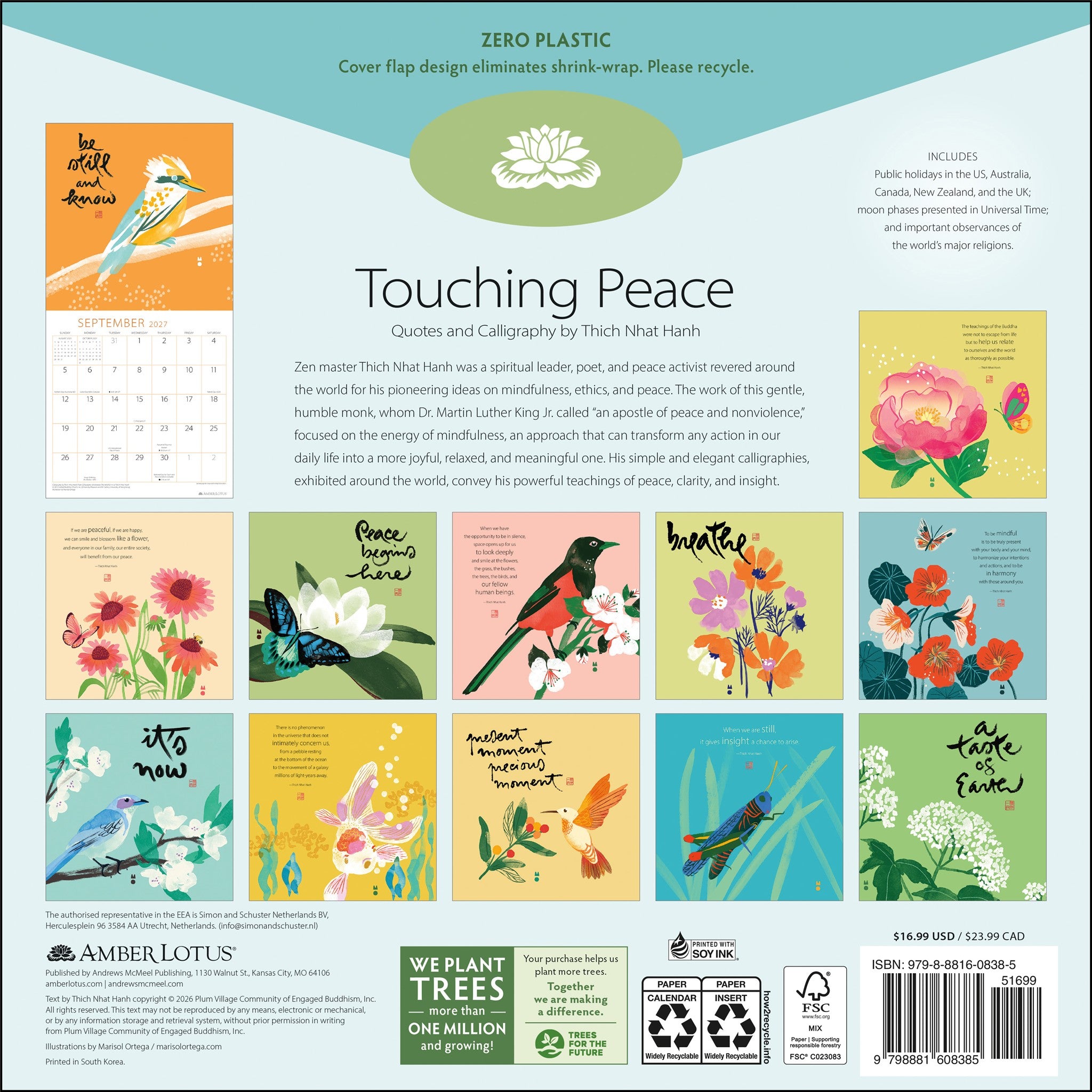 Calendrier mural Thich Nhat Hanh 2027
