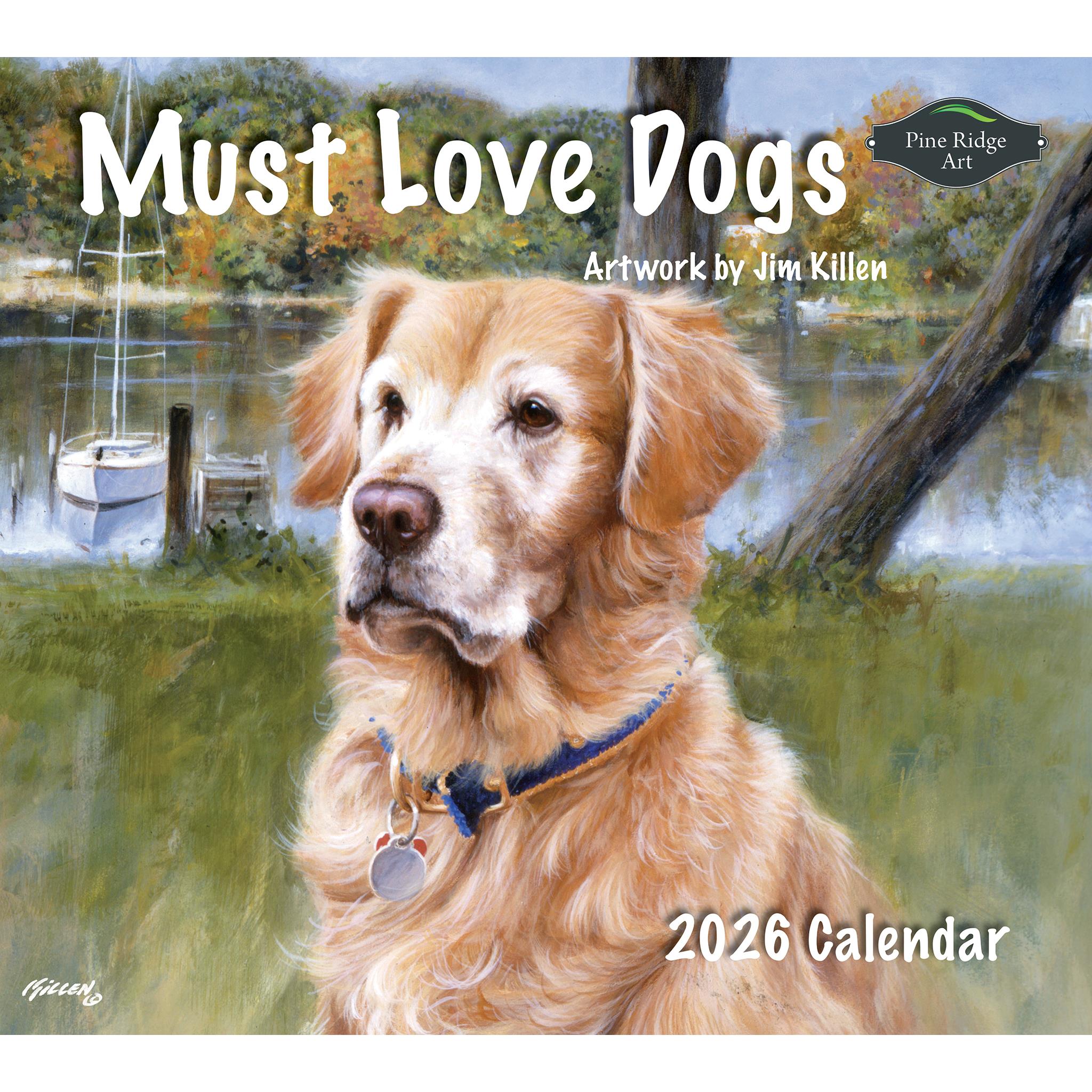 Calendrier mural 2026 « Les amoureux des chiens » - Disponible uniquement en ligne