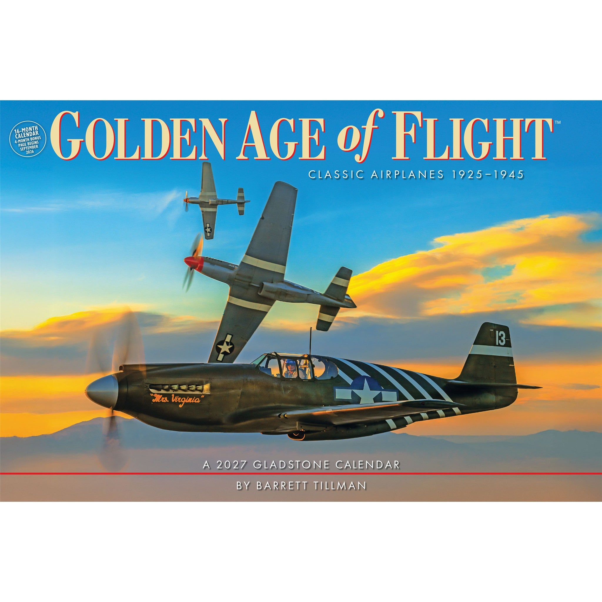 Calendrier mural L'âge d'or de l'aviation 2027