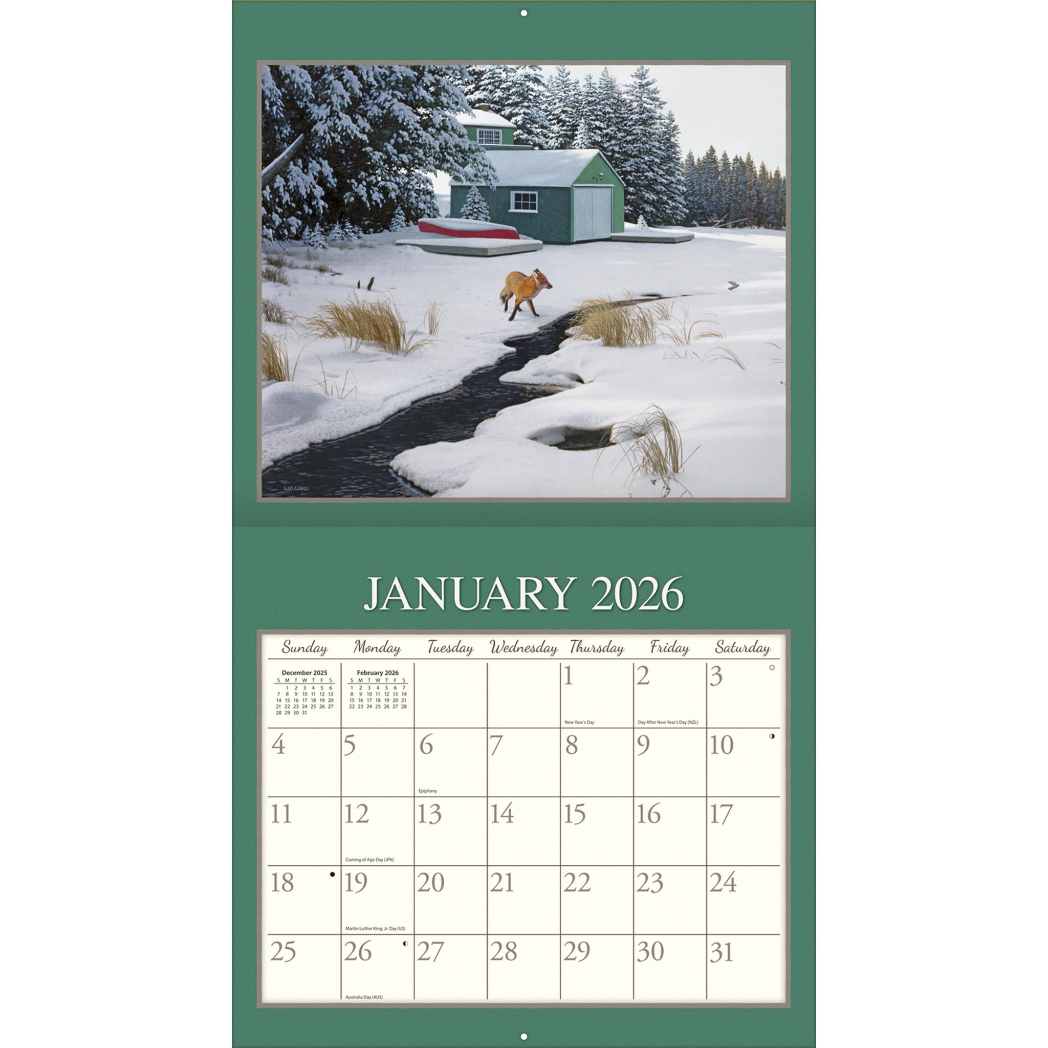 Calendrier mural de luxe Cottage Country 2026