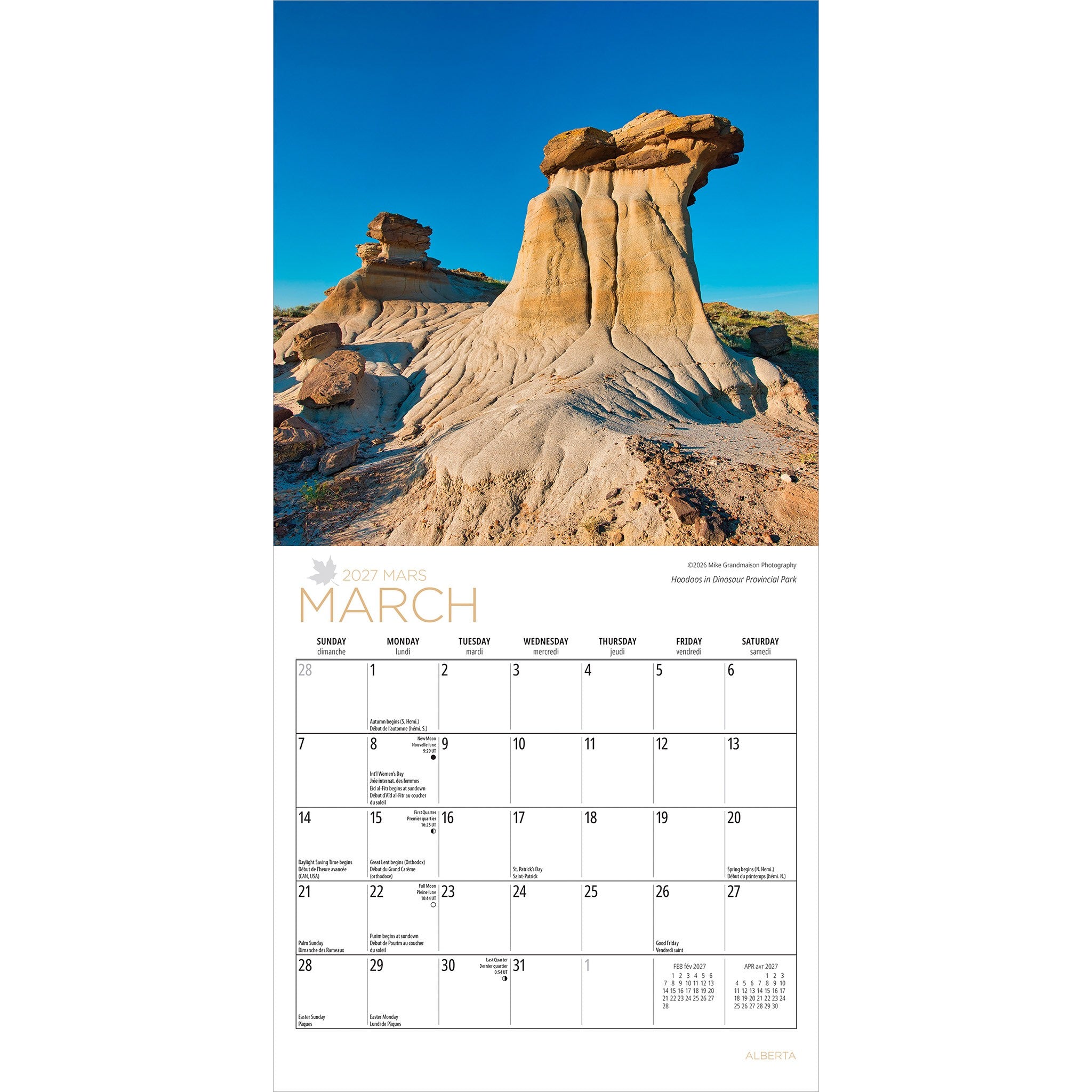 Alberta 2027 Mini Calendar