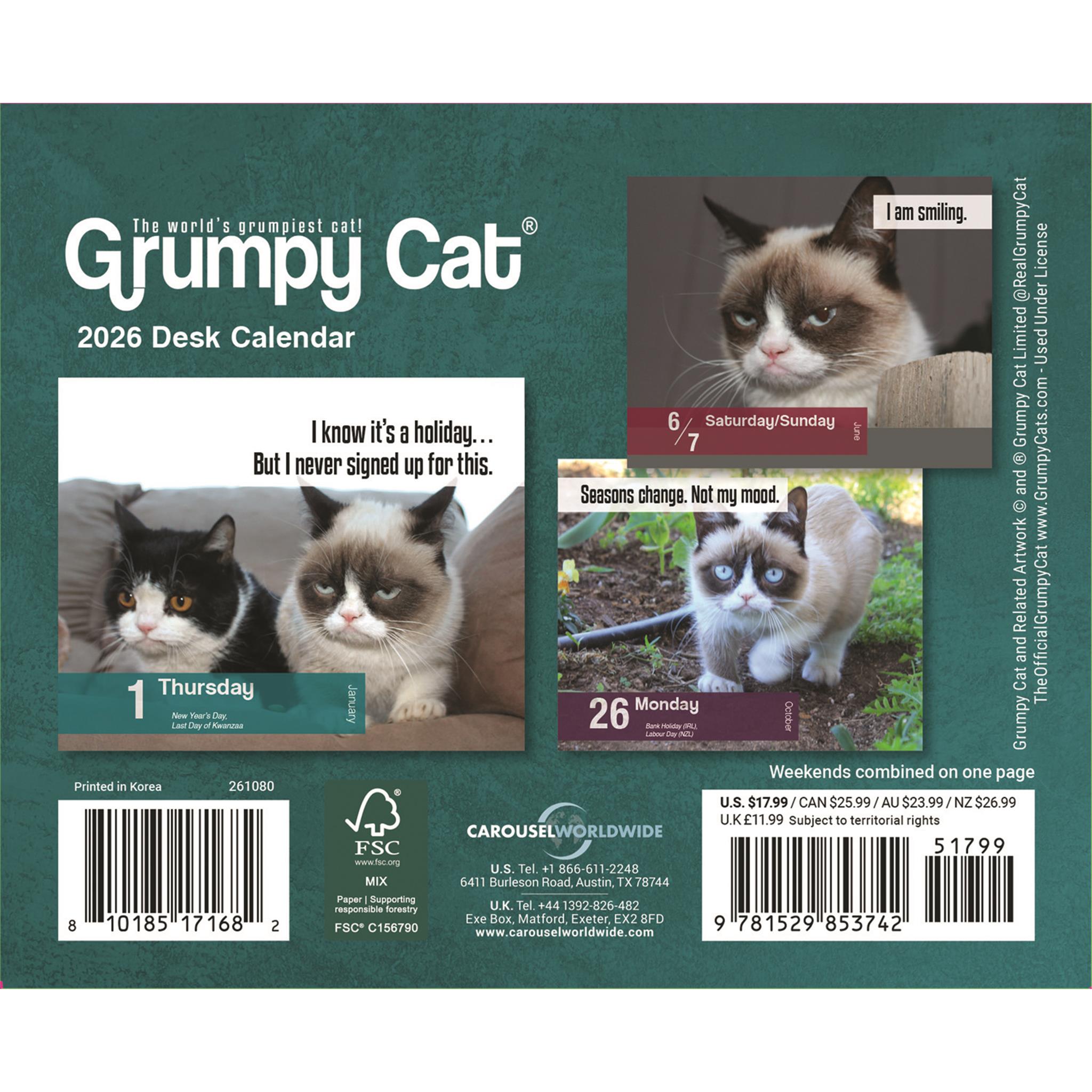 Calendrier Grumpy Cat 2026