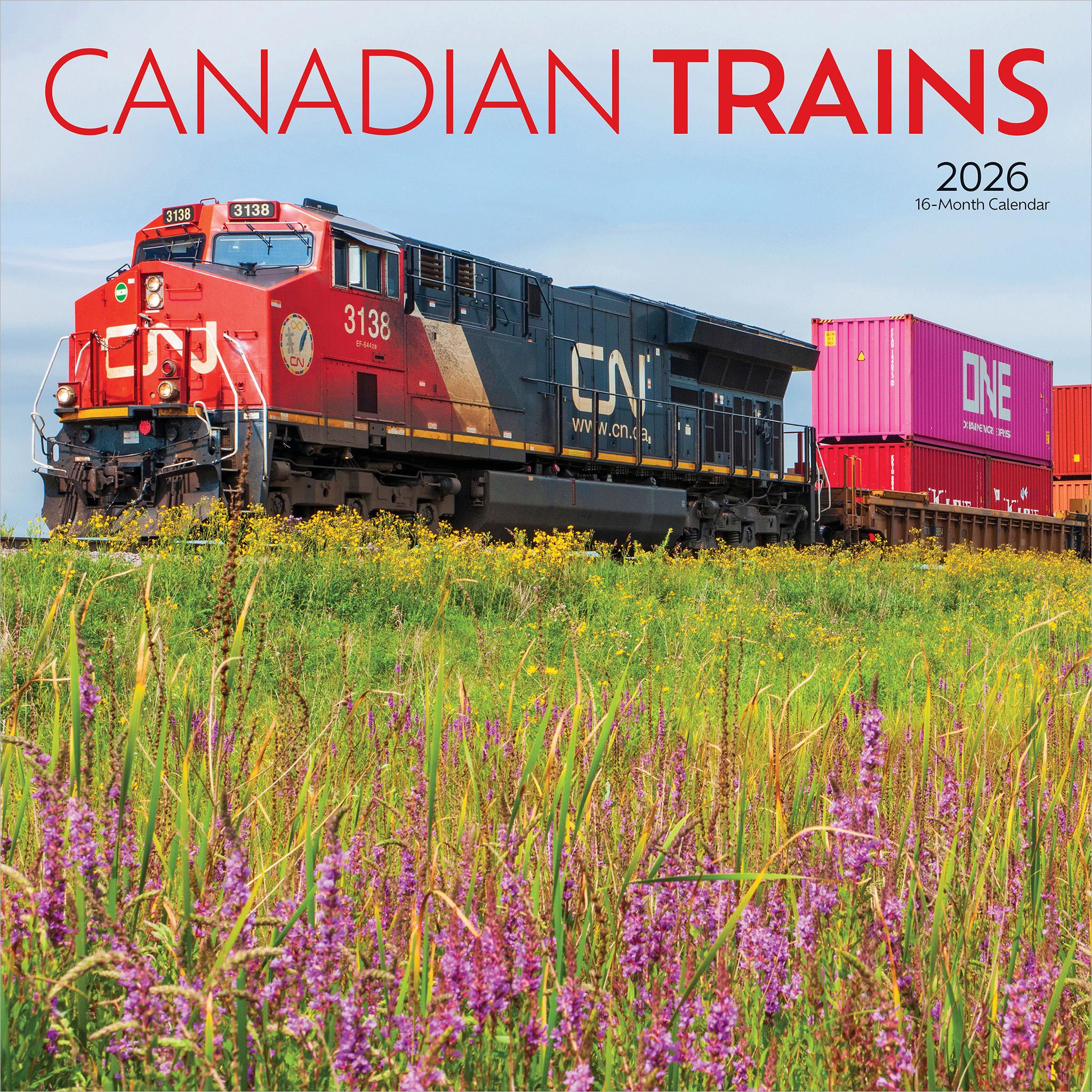 Calendrier mural bilingue des trains canadiens 2026