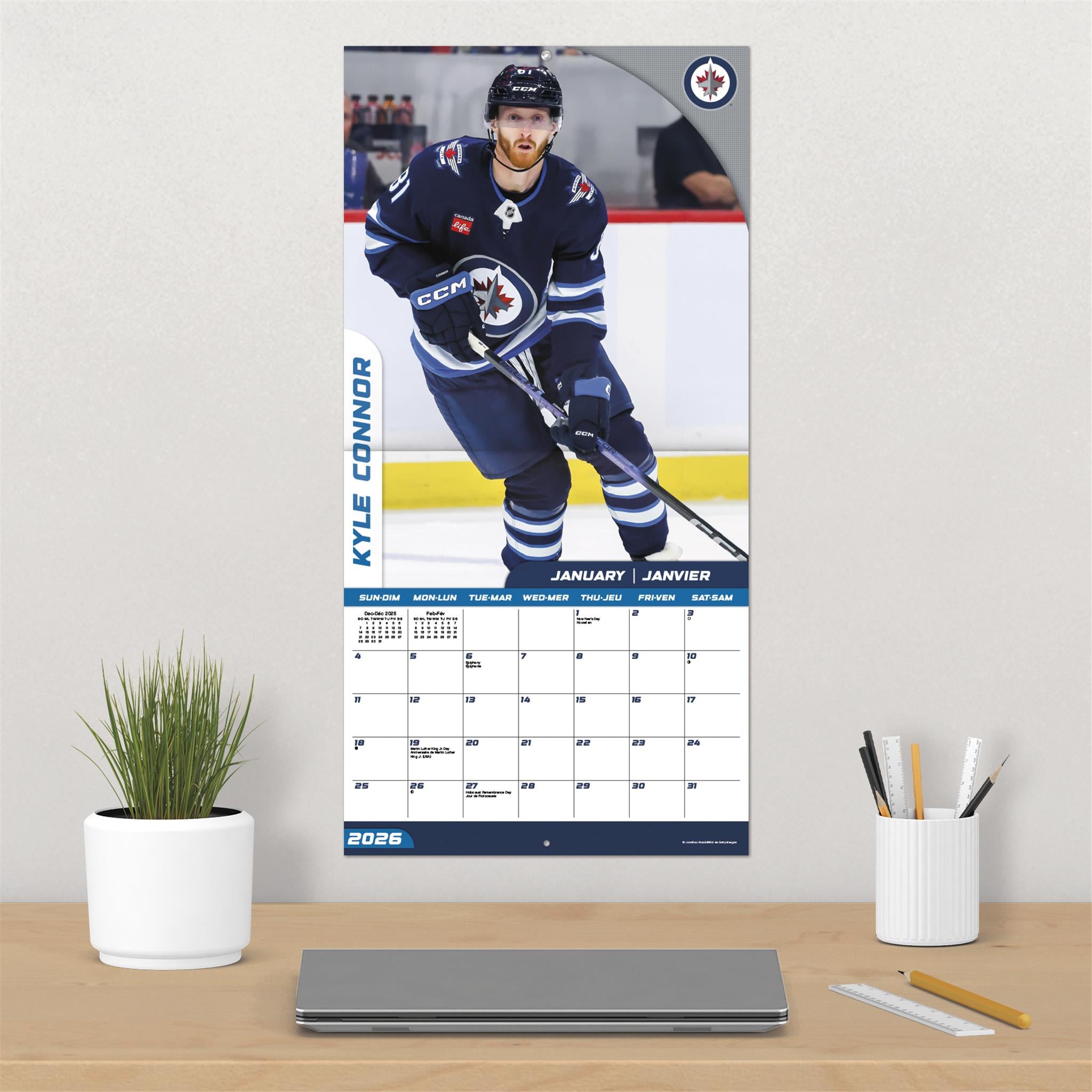 NHL Winnipeg Jets Bilingual 2026 Wall Calendar