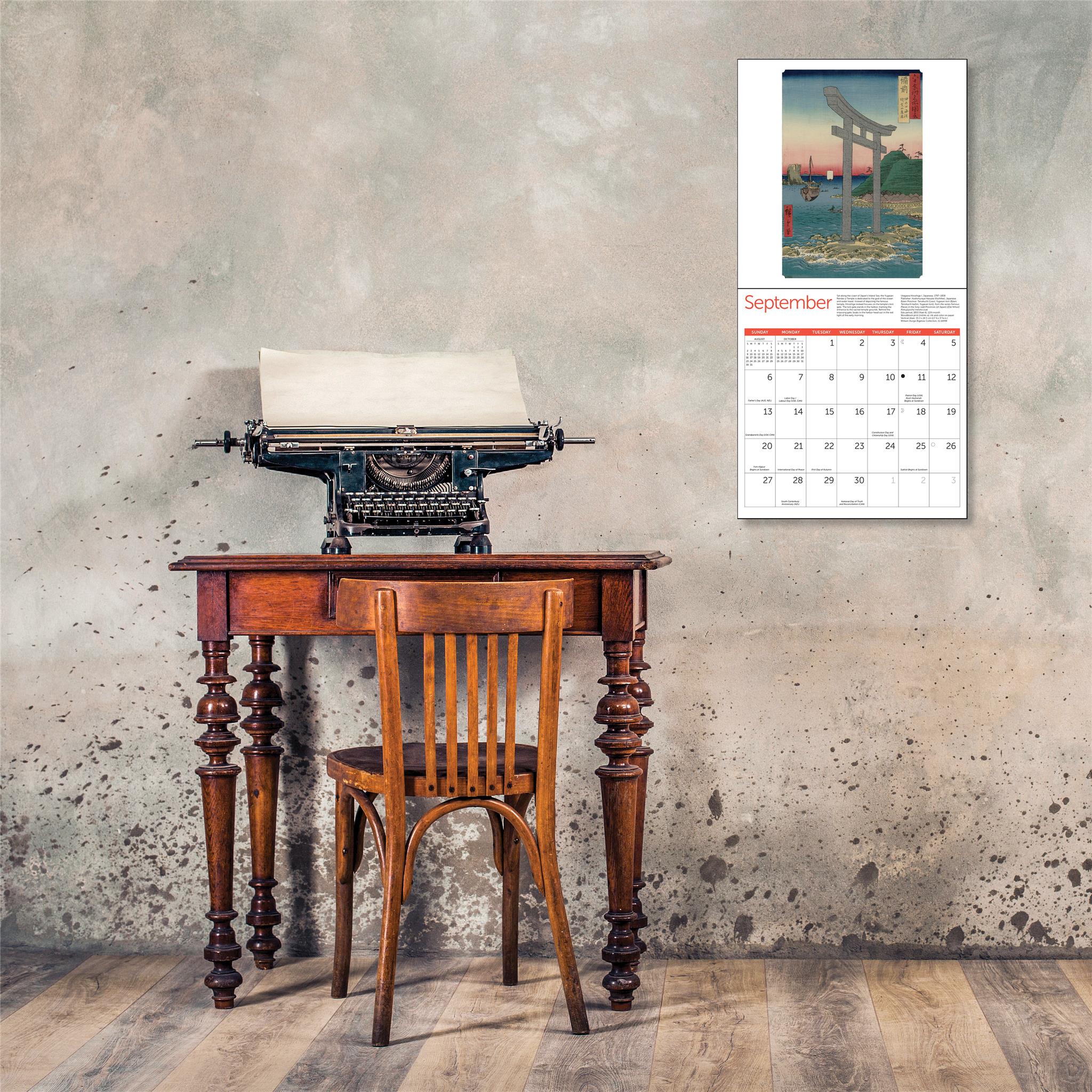 Calendrier mural 2026 des estampes japonaises du MFA de Boston