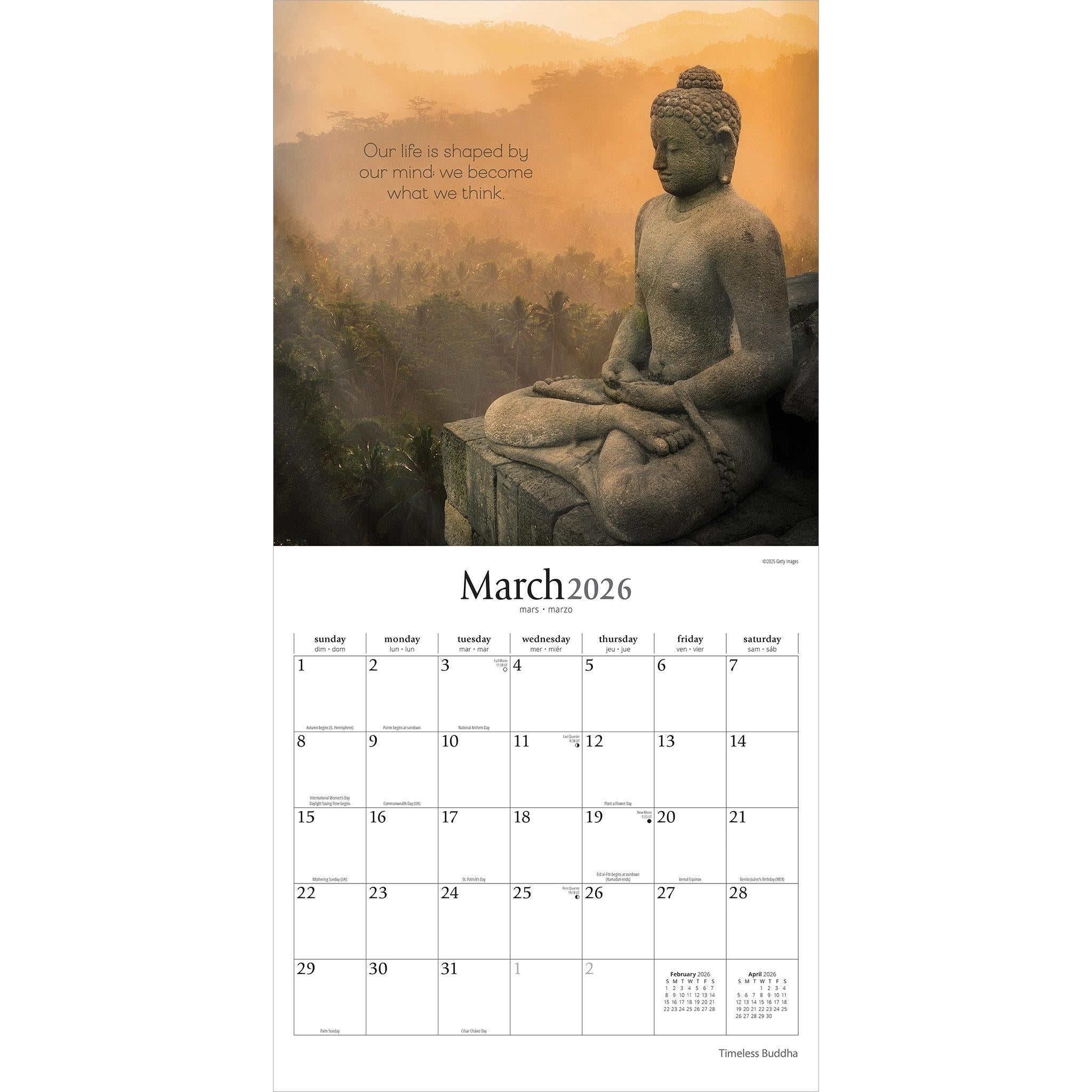 Timeless Buddha 2026 Wall Calendar