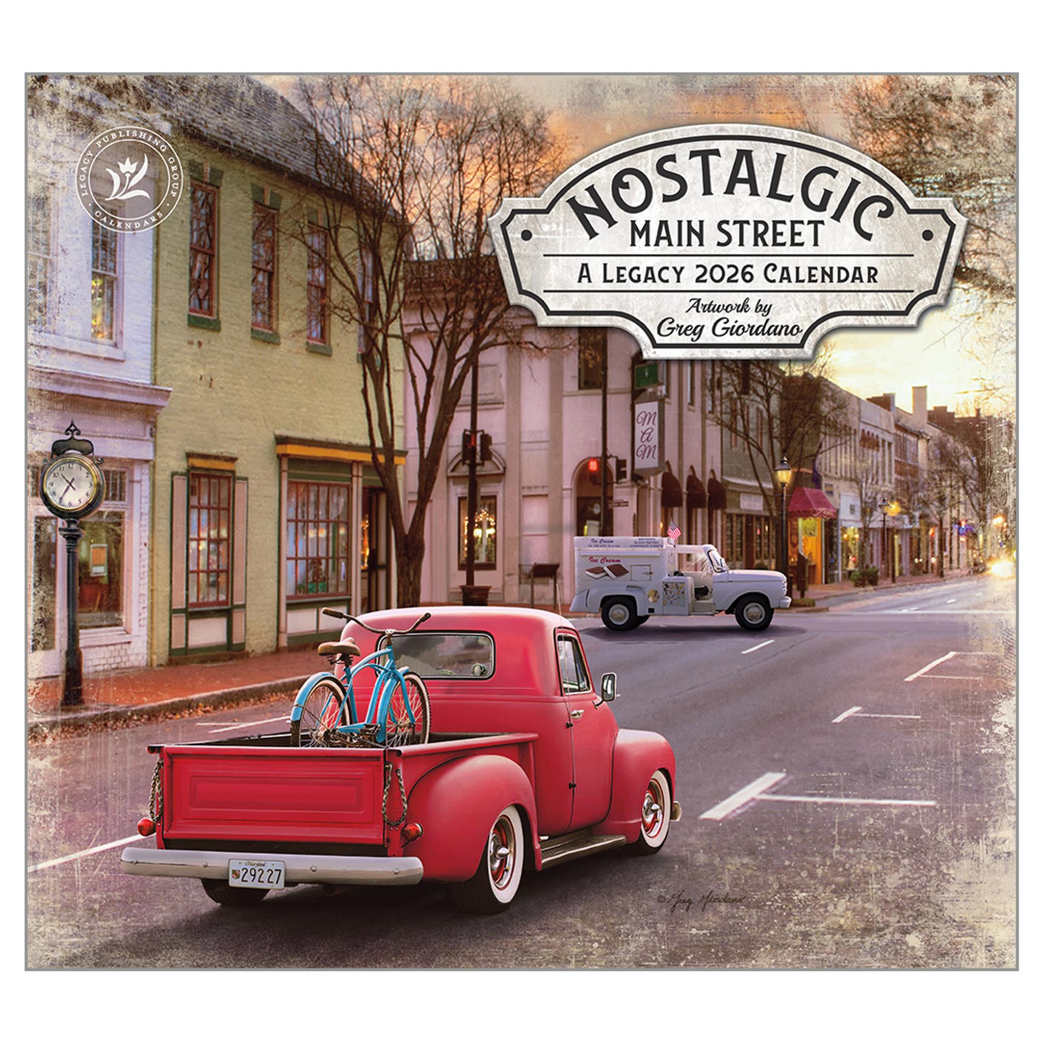 Calendrier mural de luxe Nostalgic Main Street 2026 - Disponible uniquement en ligne