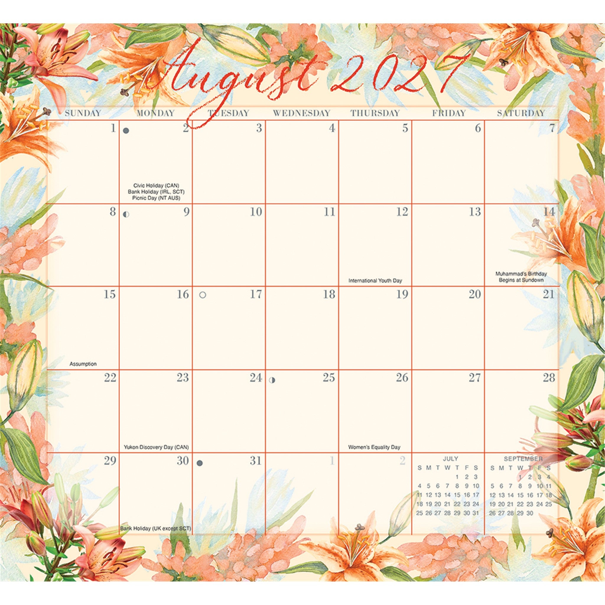 Floral Jumbo Magic Grip Exclusive 2026-2027 Wall Calendar