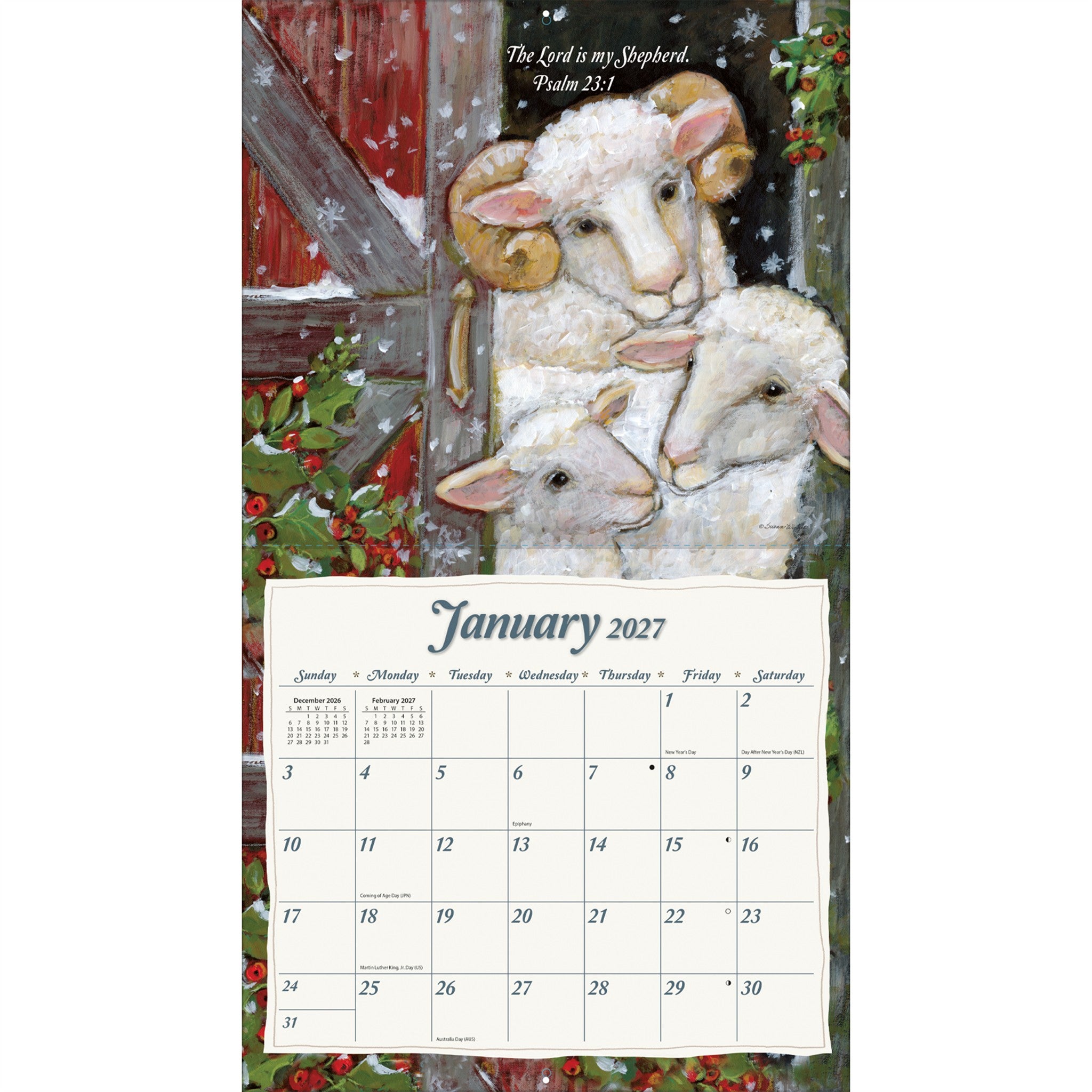 Calendrier mural 2027 Le Seigneur est mon berger
