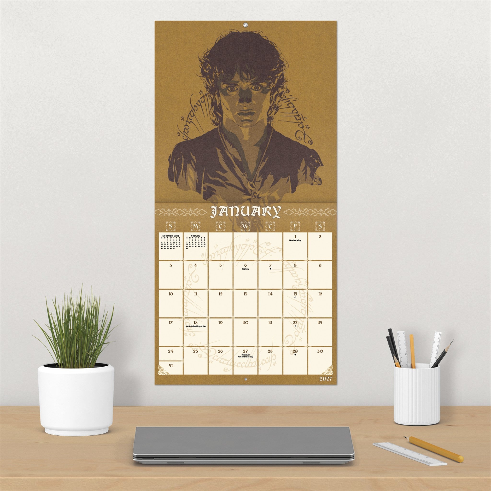 Calendrier mural 2027 Le Seigneur des Anneaux