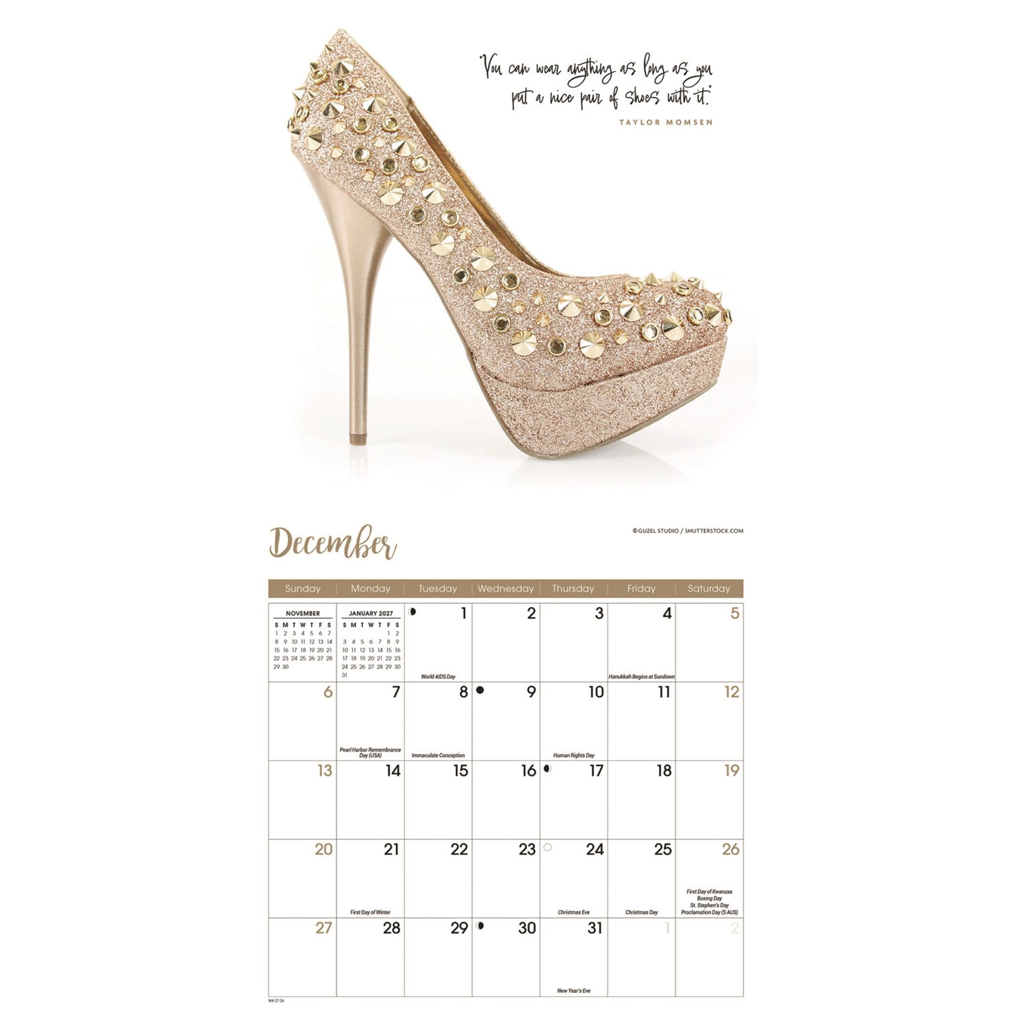 Mini calendrier Chaussures 2026