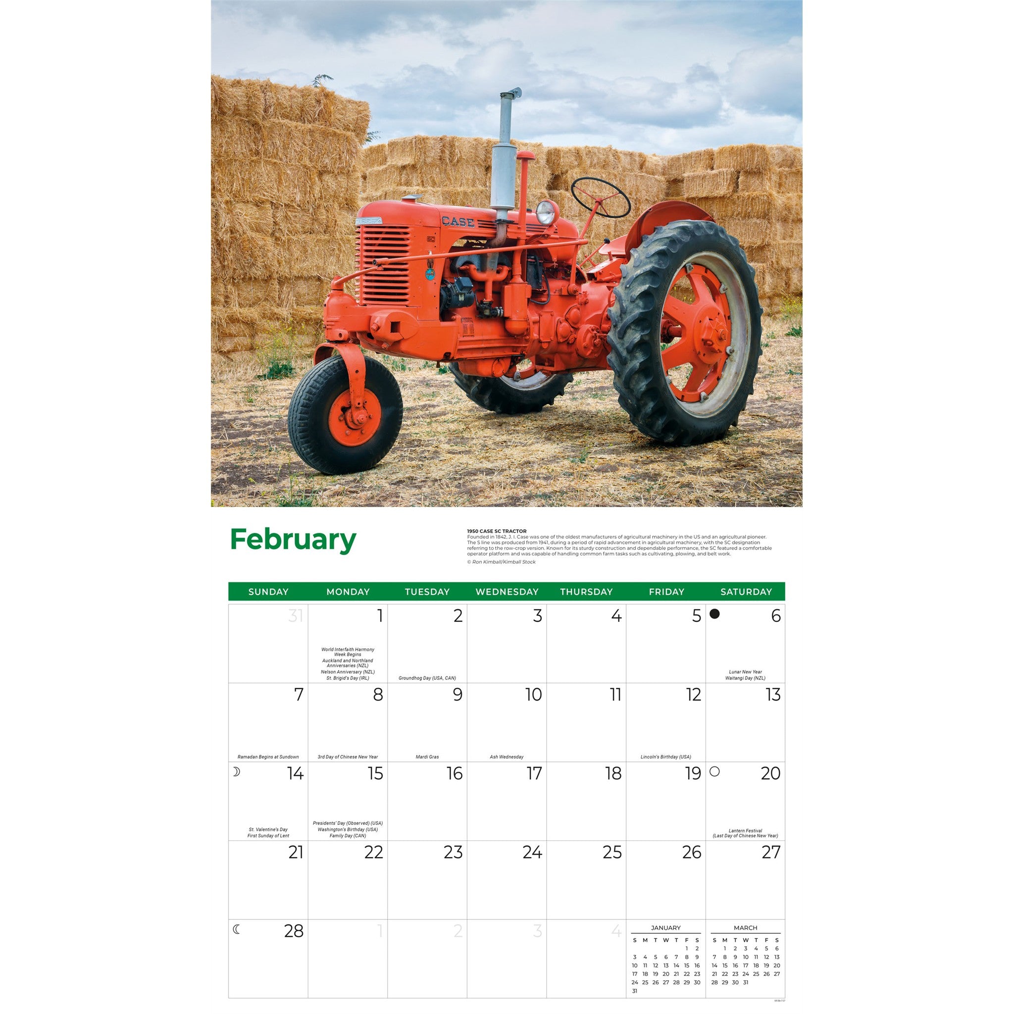 Tractors 2027 Wall Calendar
