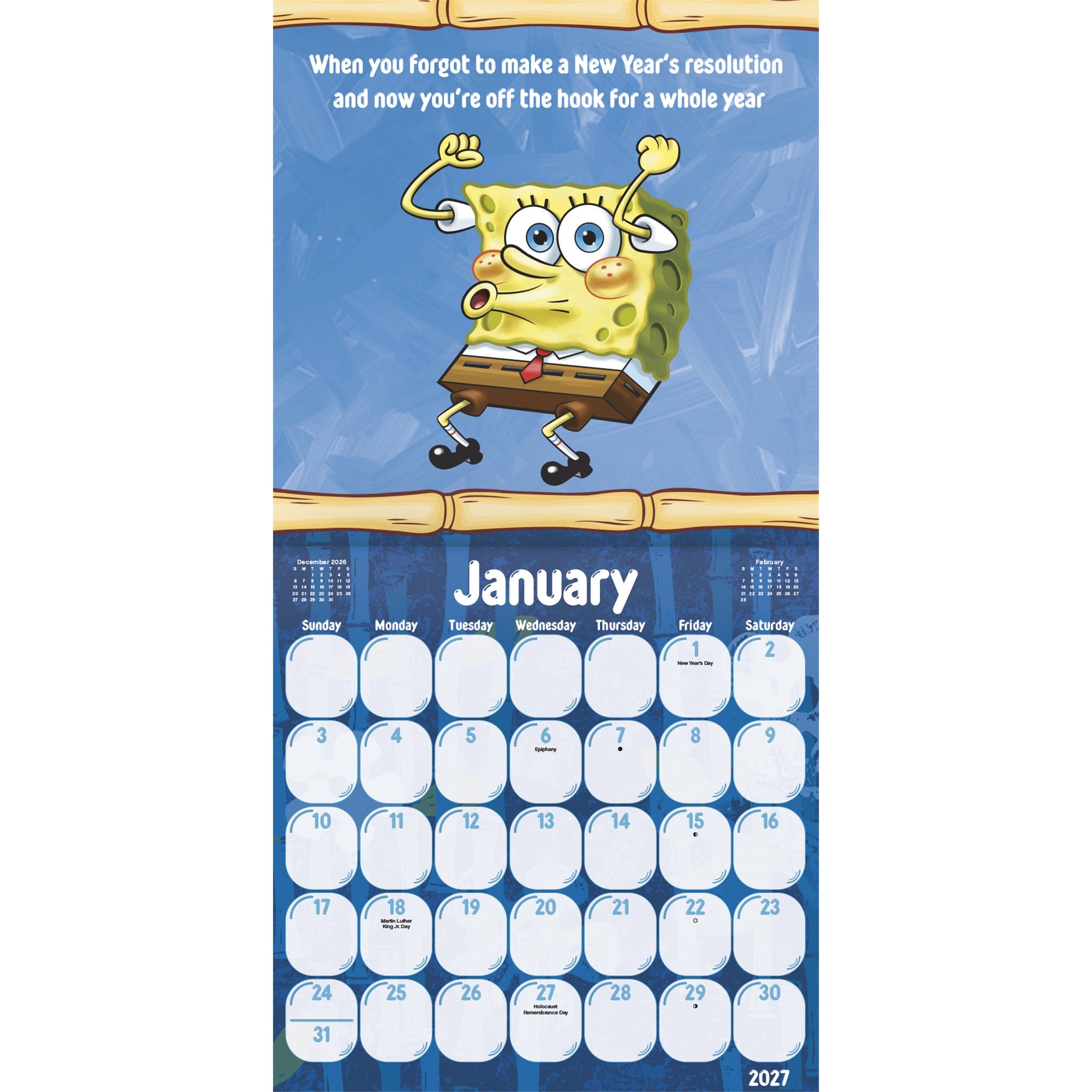 SpongeBob Squarepants 2027 Wall Calendar