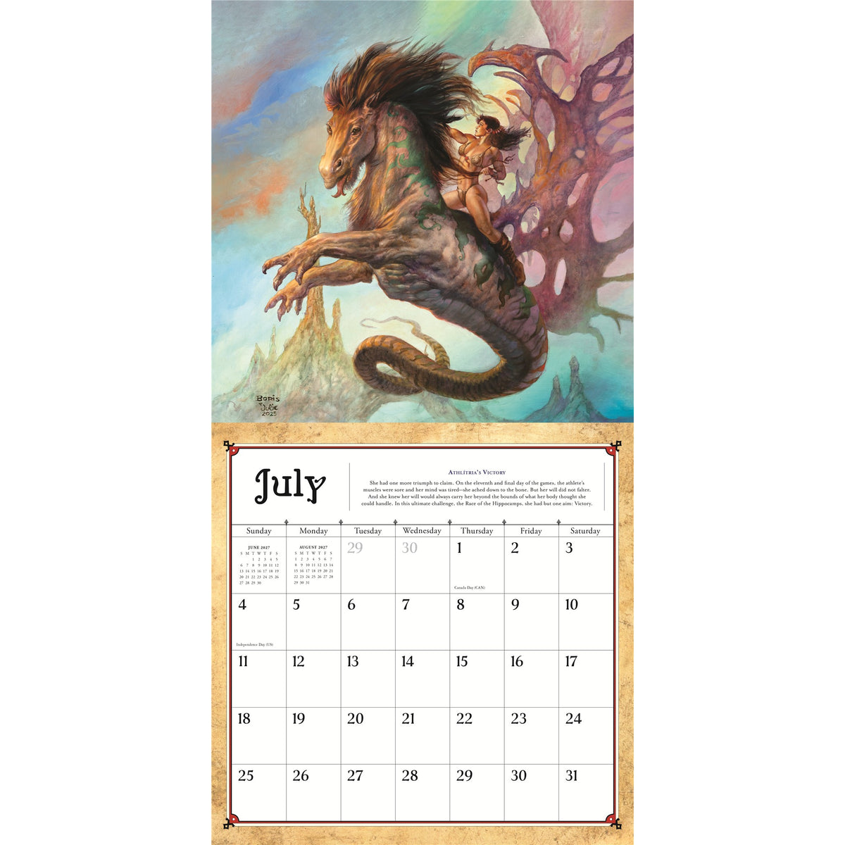 Calendrier mural Fantasy 2027 de Boris Vallejo et Julie Bell