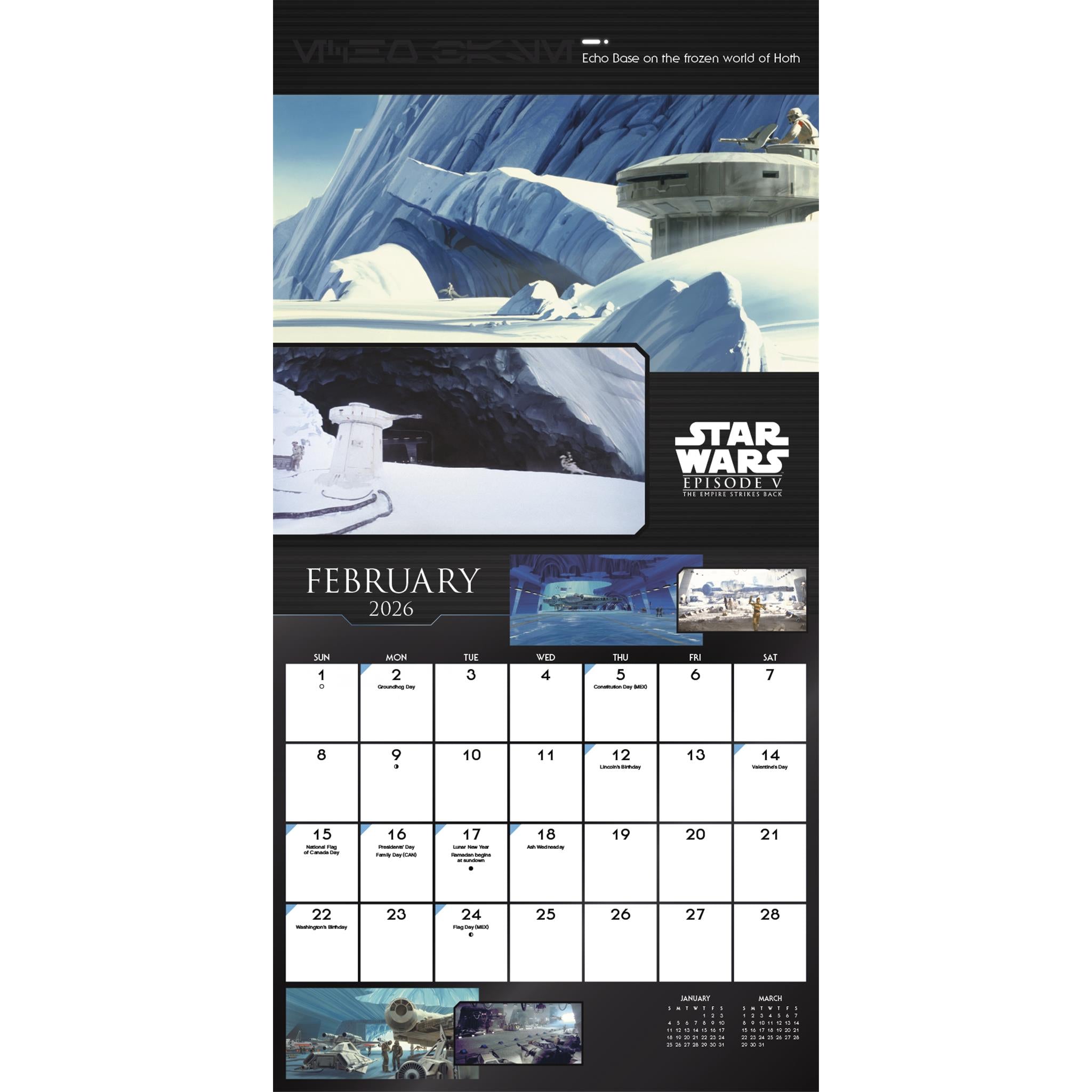Calendrier mural Star Wars Édition Collector 2026