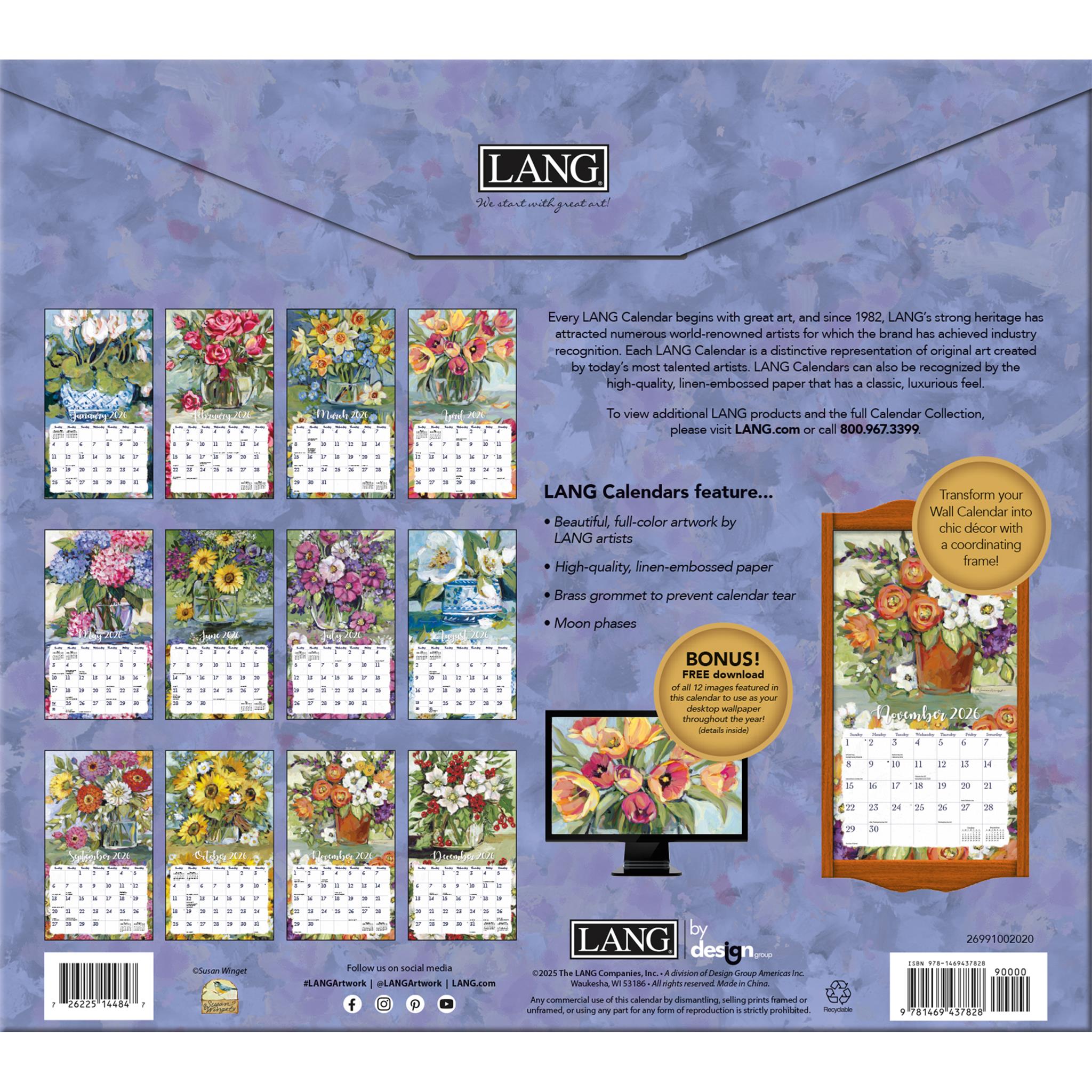 Calendrier mural de luxe Gallery Florals 2026 - Disponible uniquement en ligne