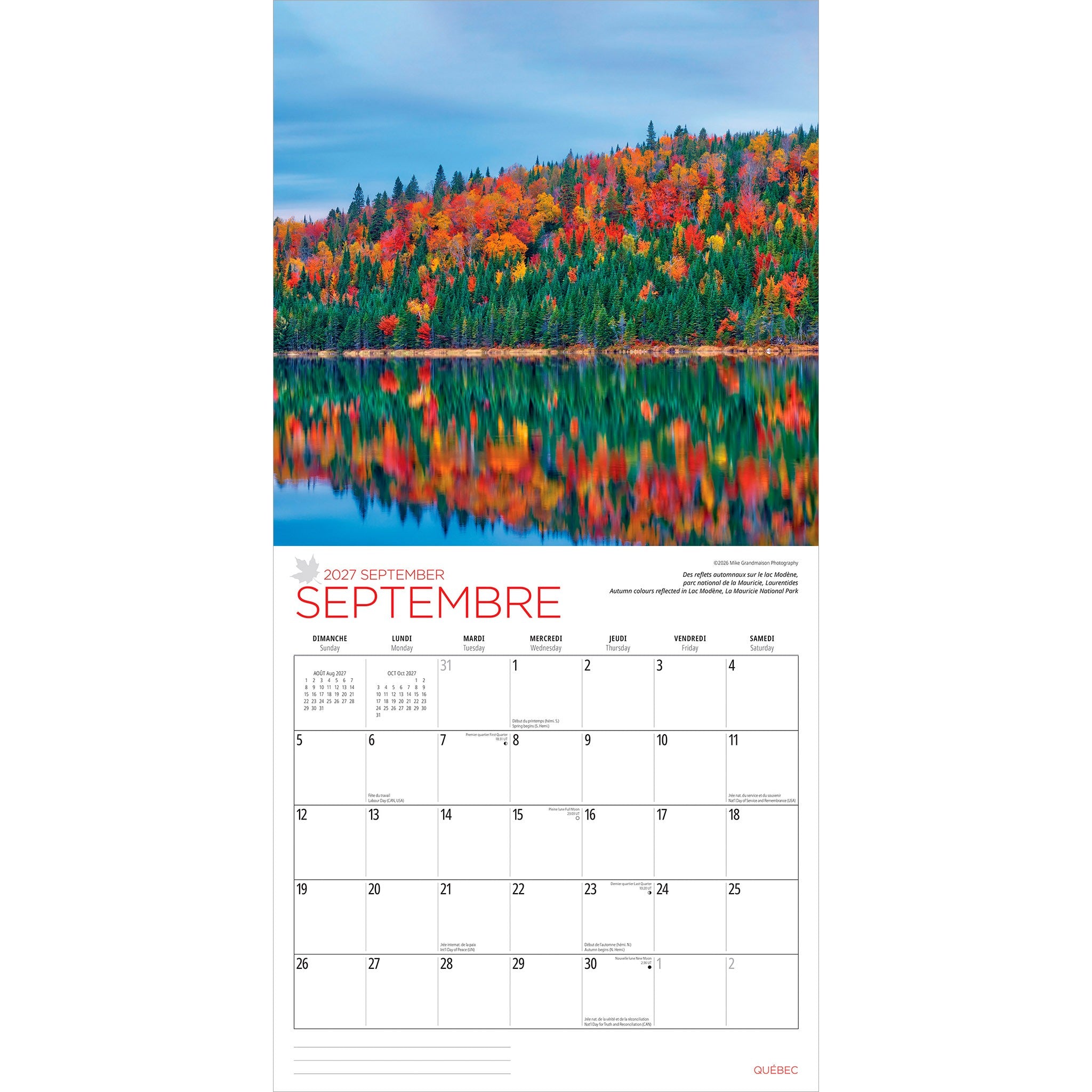 Québec 2027 Wall Calendar