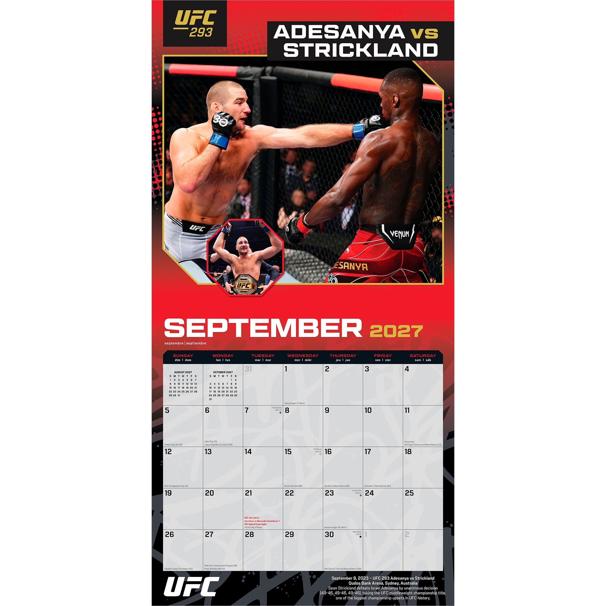 Ultimate Fighting Championship 'Championship Bouts' 2027 Wall Calendar