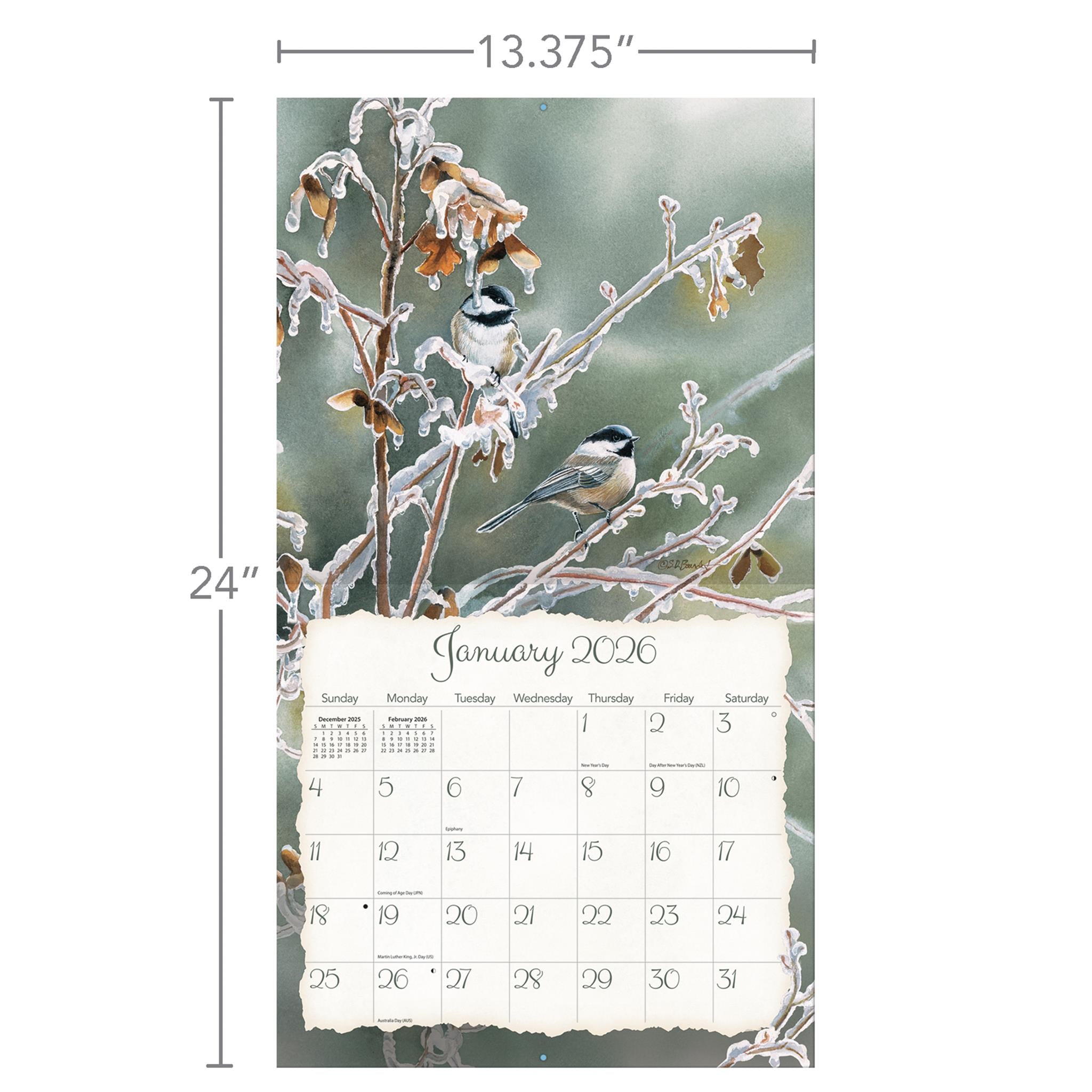 Songbirds 2026 Deluxe Wall Calendar
