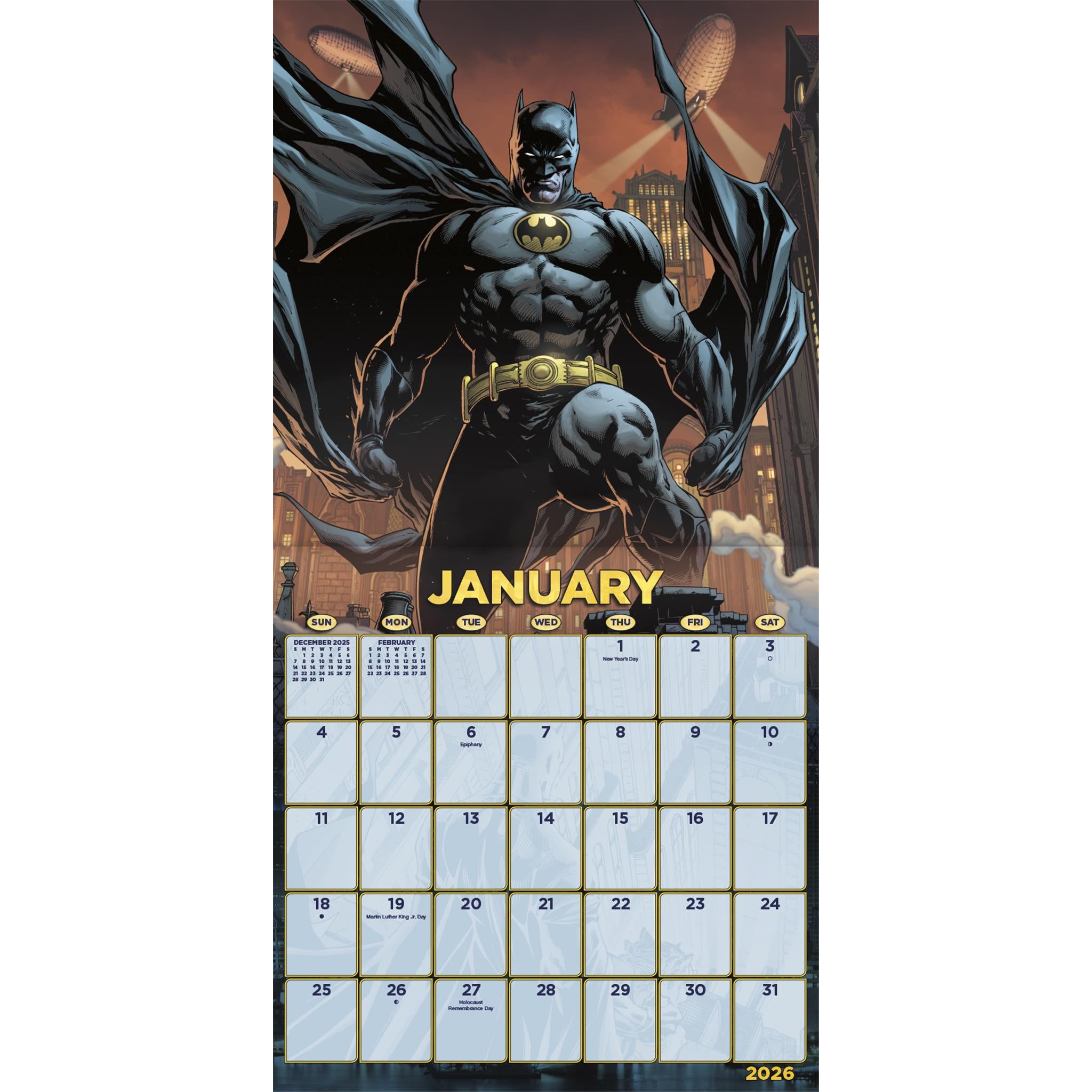 Calendrier mural Batman Comics 2026