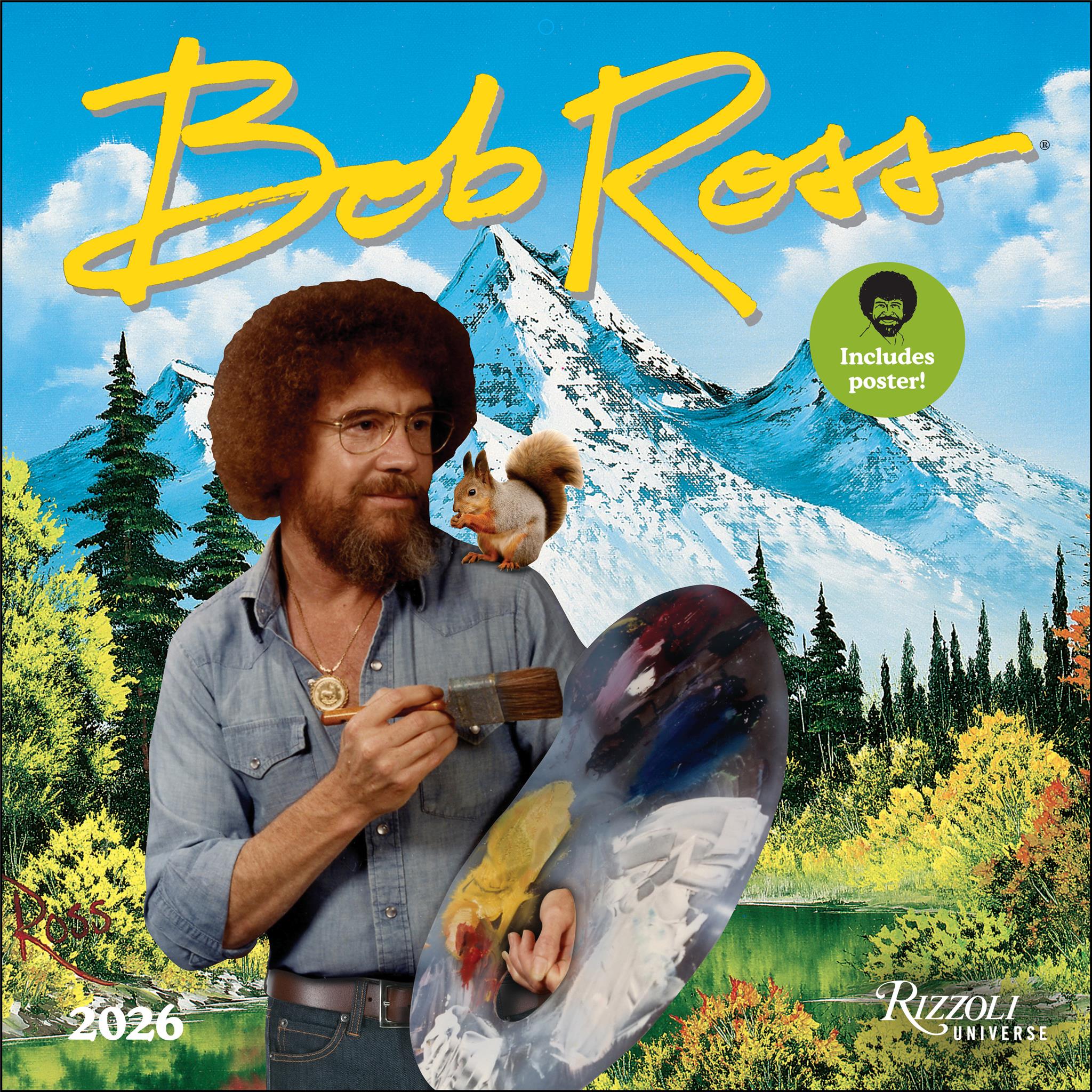 Calendrier mural Bob Ross 2026